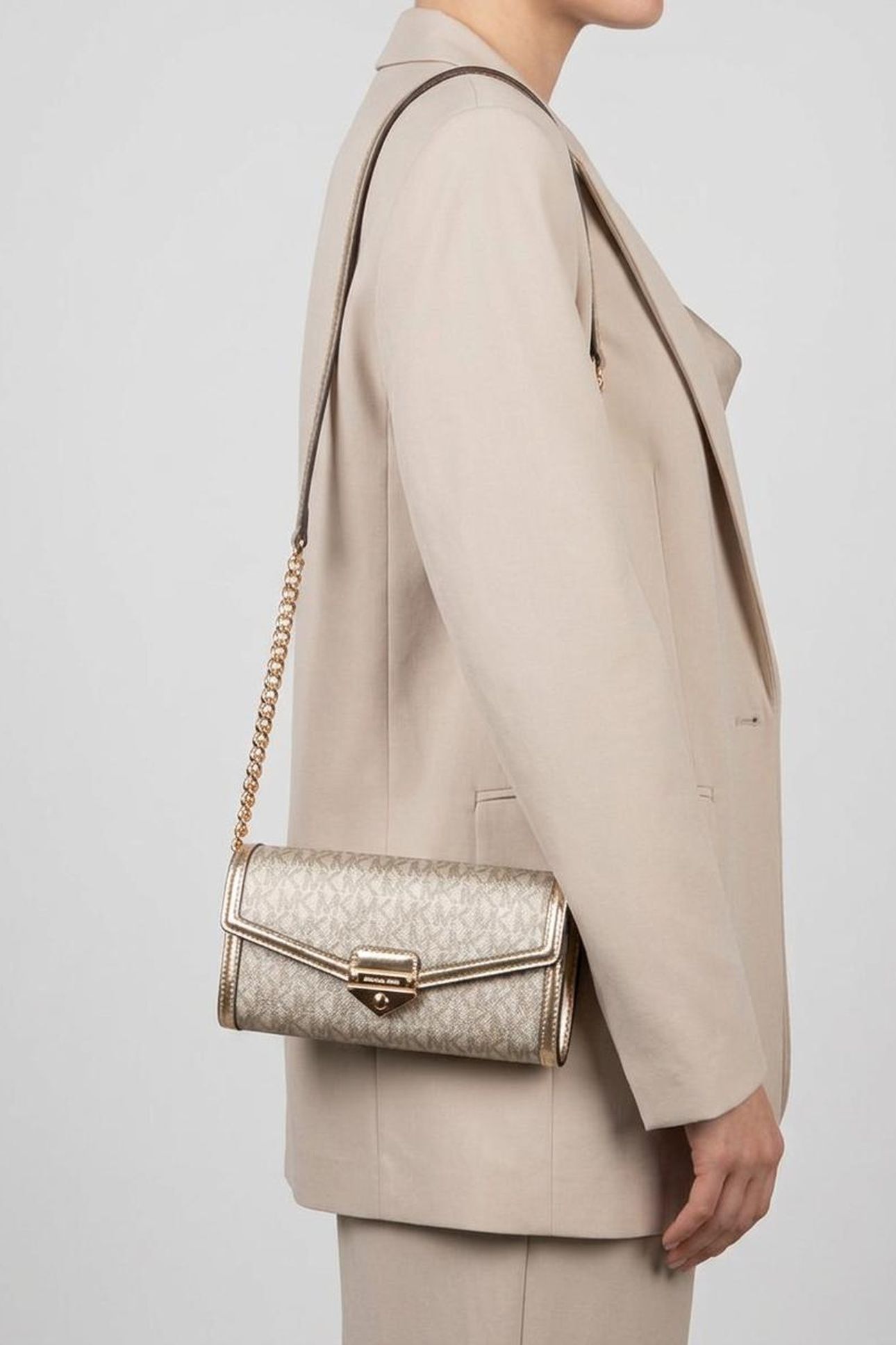 LARGE WLLT ON A CHAIN CROSSBODY PALE GOLD 1