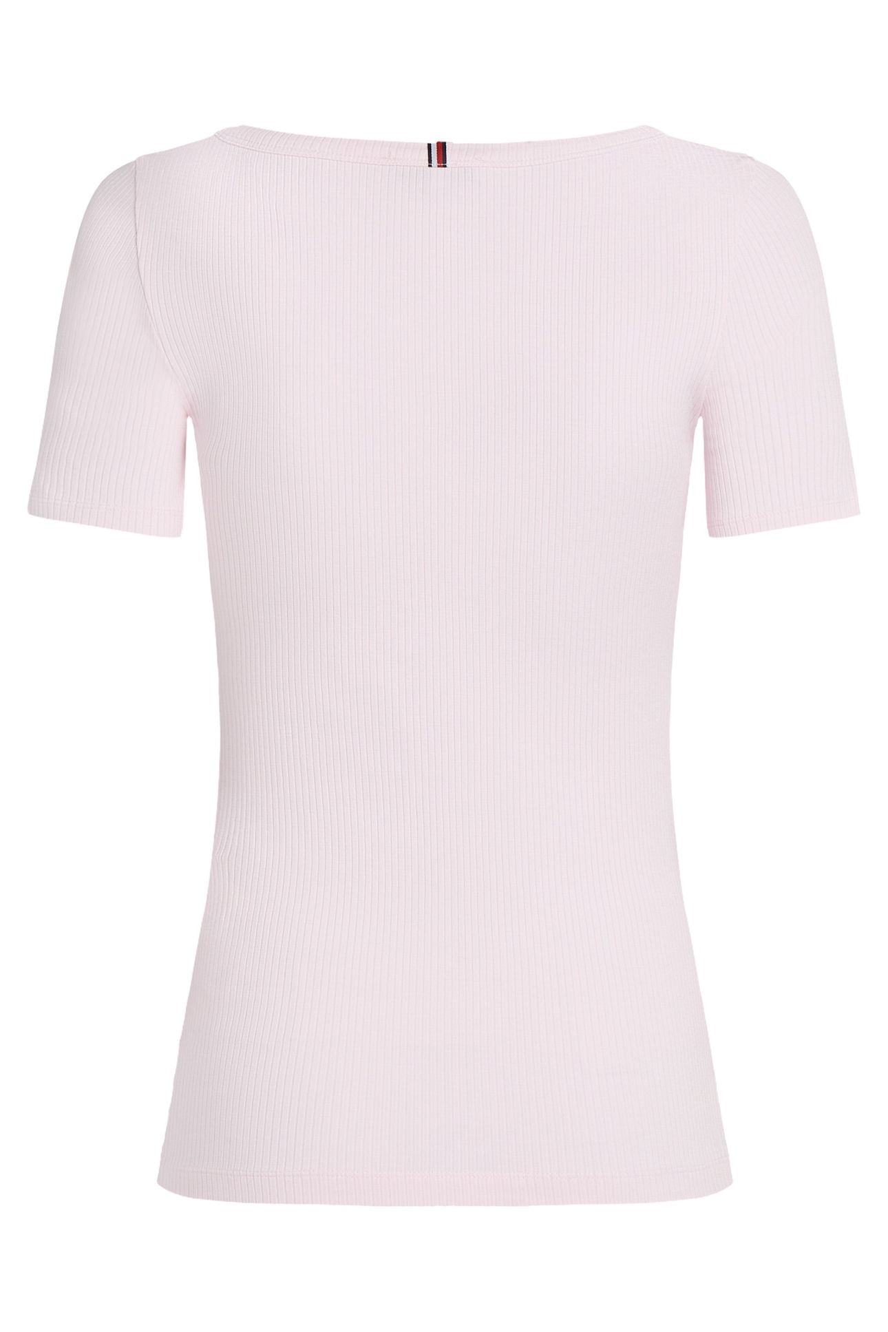 SLIM 5X2 RIB C-NECK SS LIGHT PINK 5