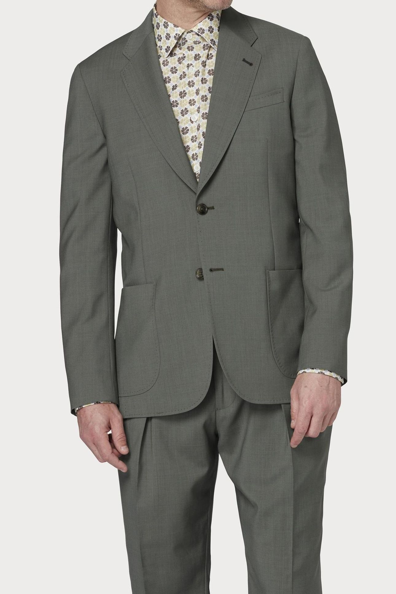 MENS 2 BUTTON JACKET PETROL GREEN 3