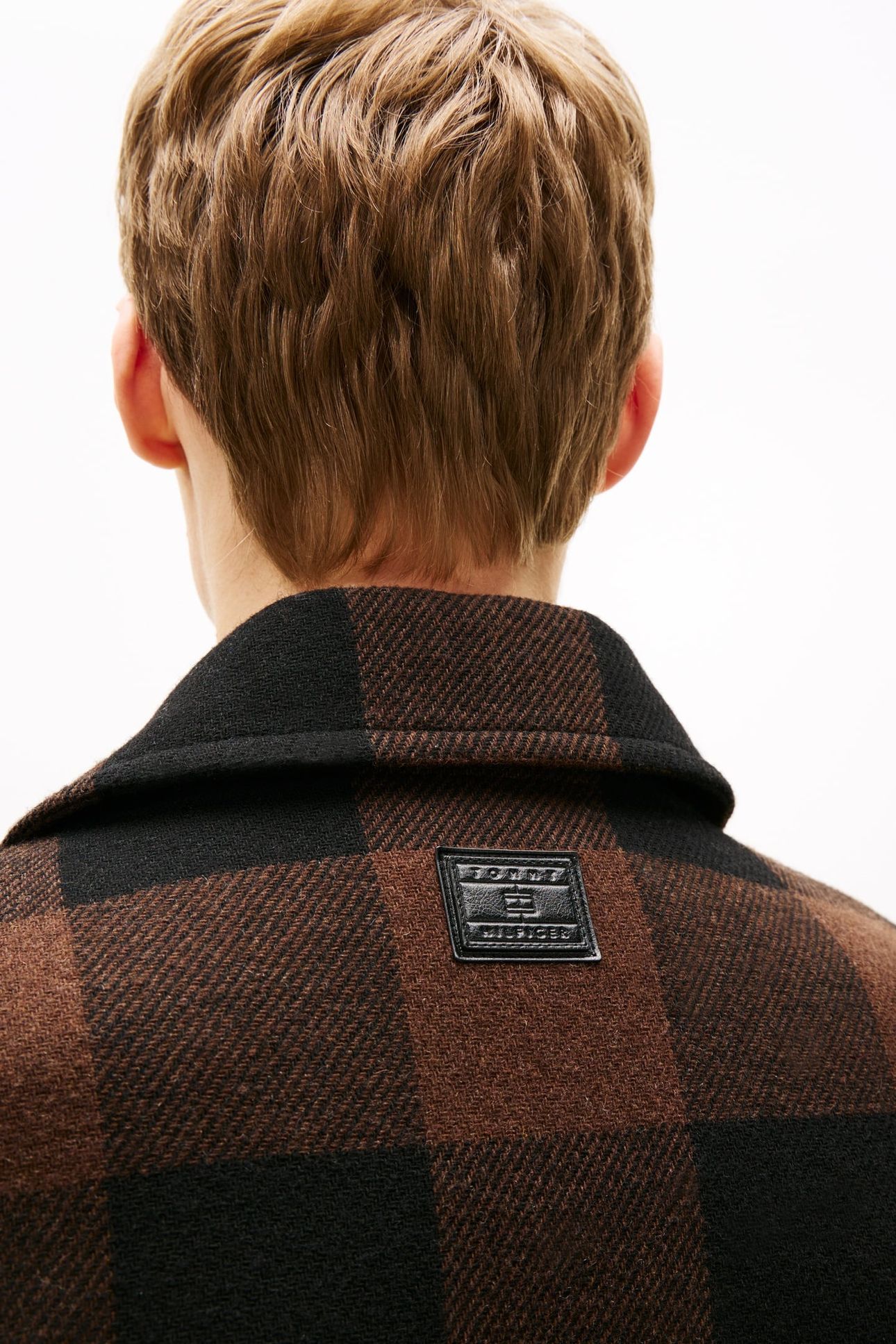 WOOL DBL FACE CHECK BLACK/PURE BROWN 5
