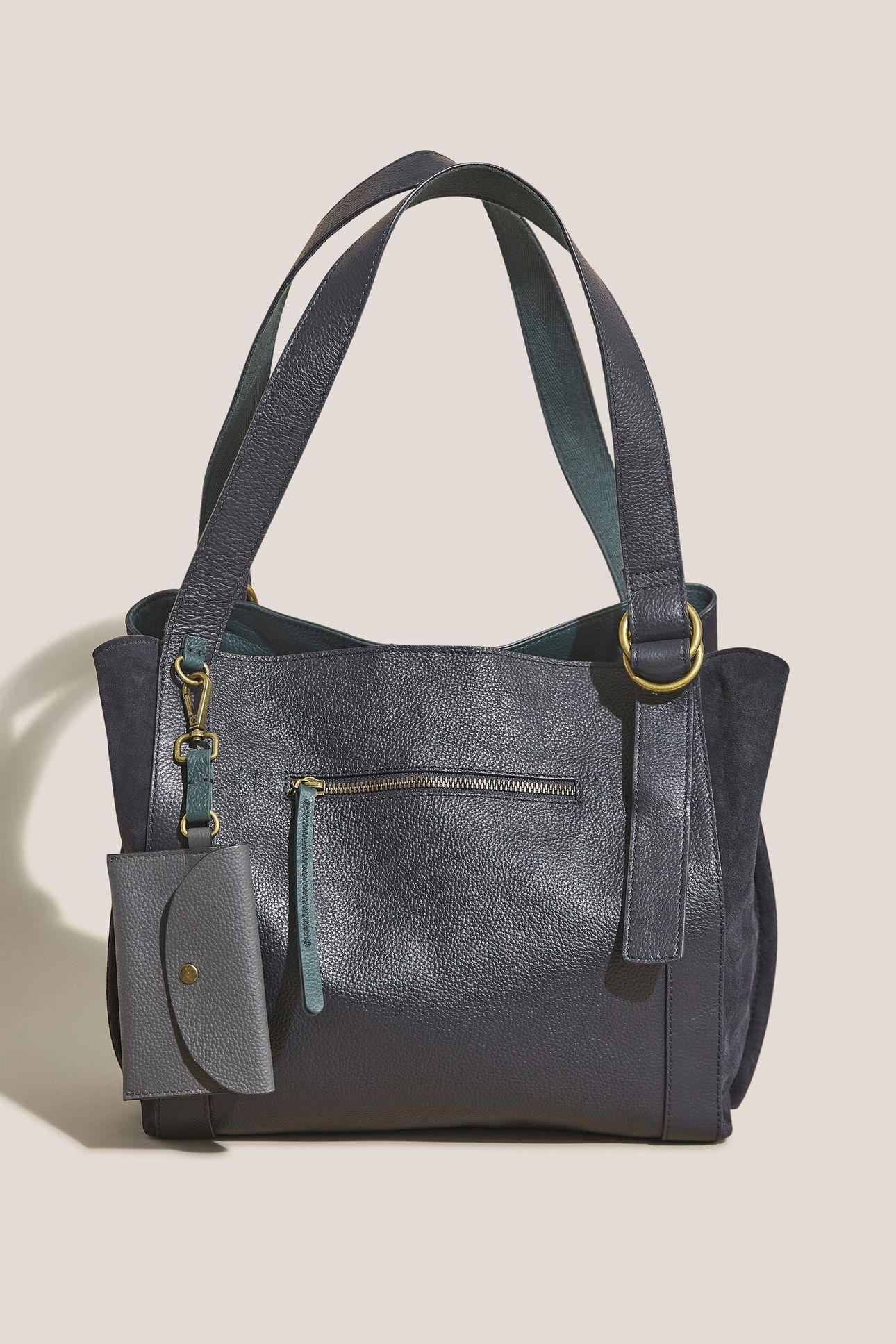 HANNAH LEATHER TOTE DARK NAVY 1