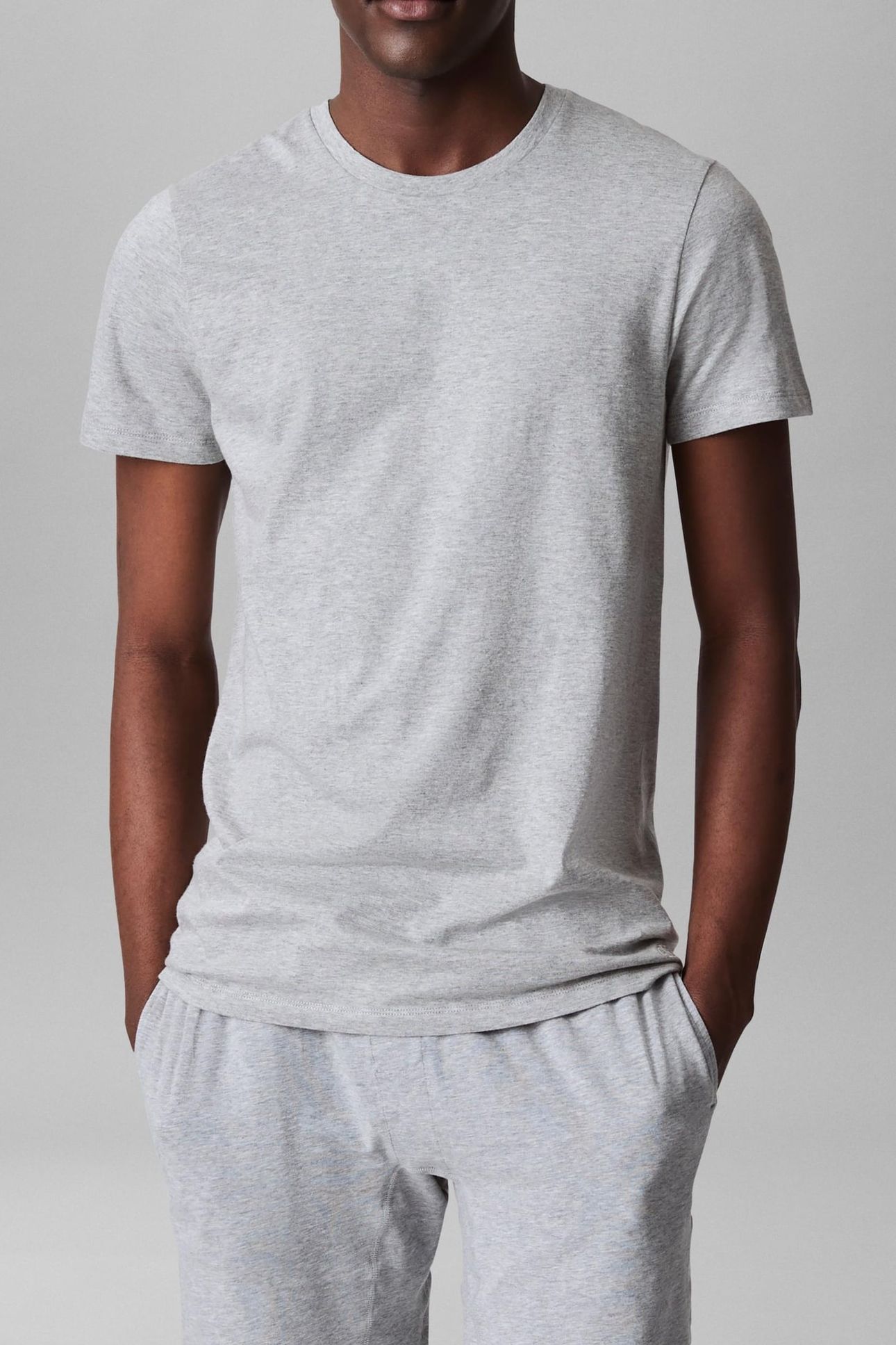 S/S CREW NECK 3-PABLACK/GREY HEATHER/WHITE 2