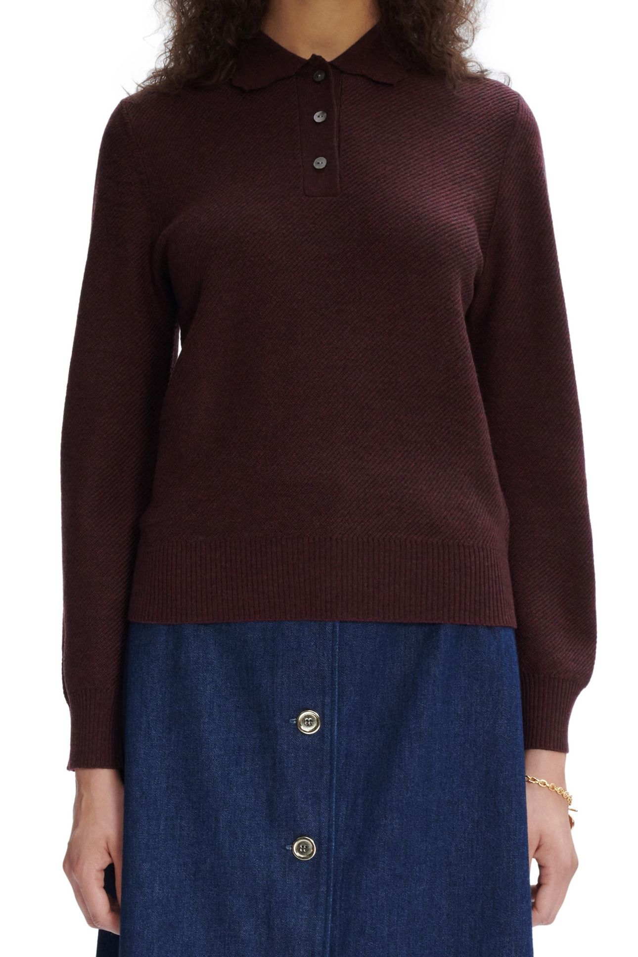 POLO OLIVIA HEATHERED BURGUNDY 1