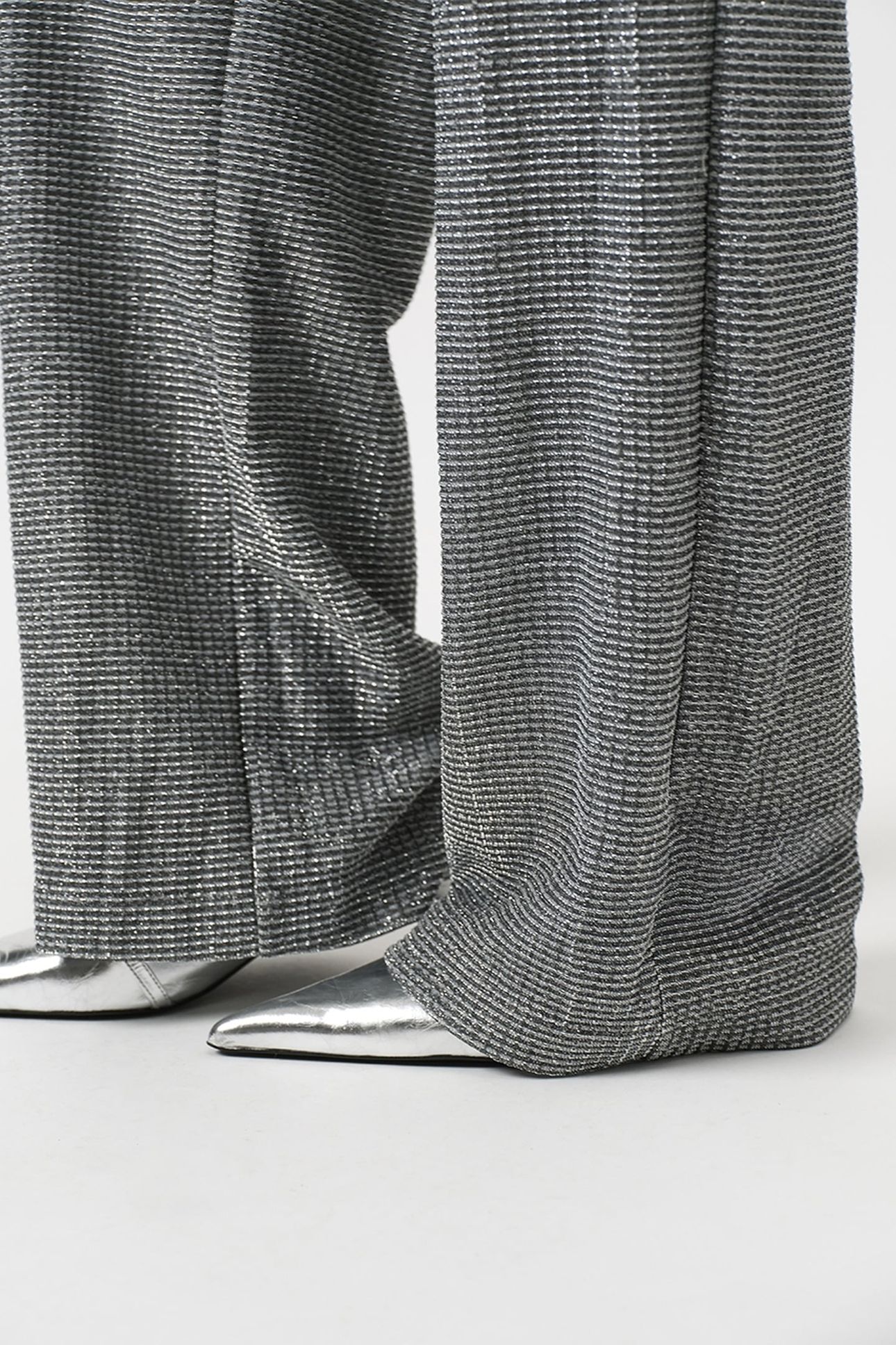 AREMI METALLIC STRAIGHT LEG PANTS SILVER 4