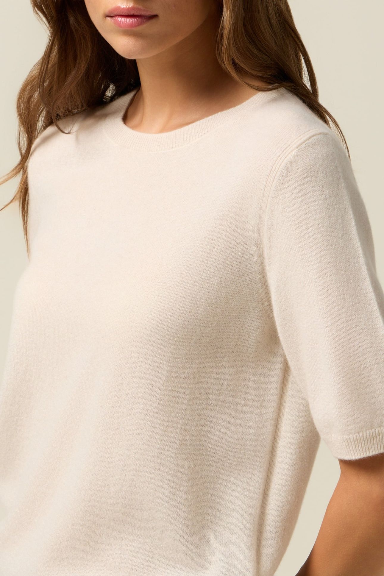 PURE CASHMERE CREW NECK SWEATER WHITE 4