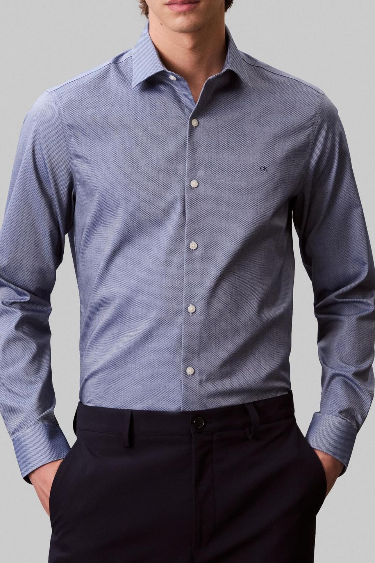 SLIM STR COLLAR SHIRT NAVY 1