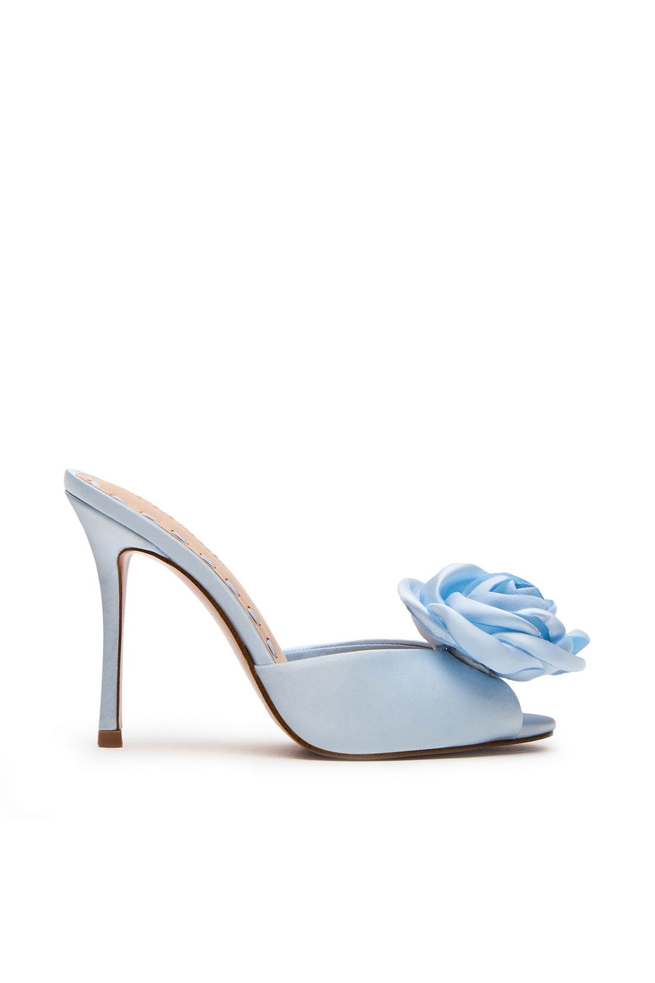 PRIYA-FLWR MULES BLUE SATIN 1