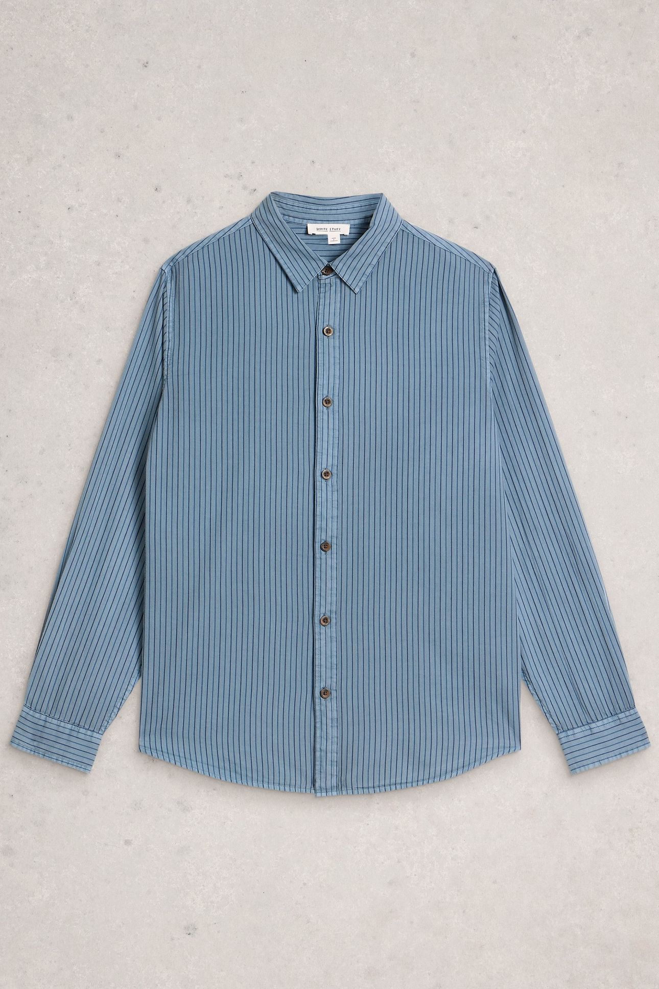 STRIPE TWILL SHIRT LIGHT BLUE 1
