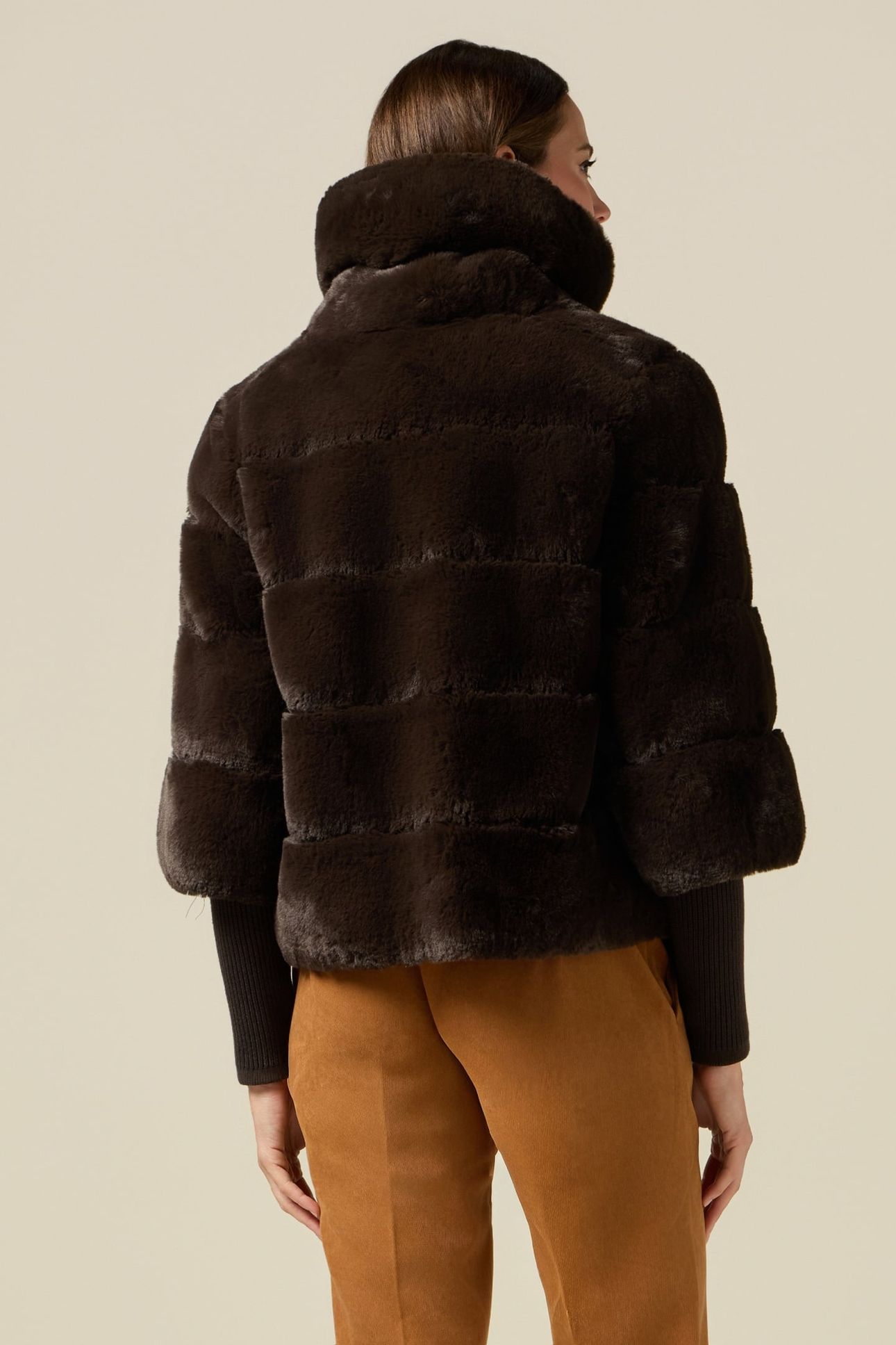 FUZZY FABRIC JACKET BROWN 3