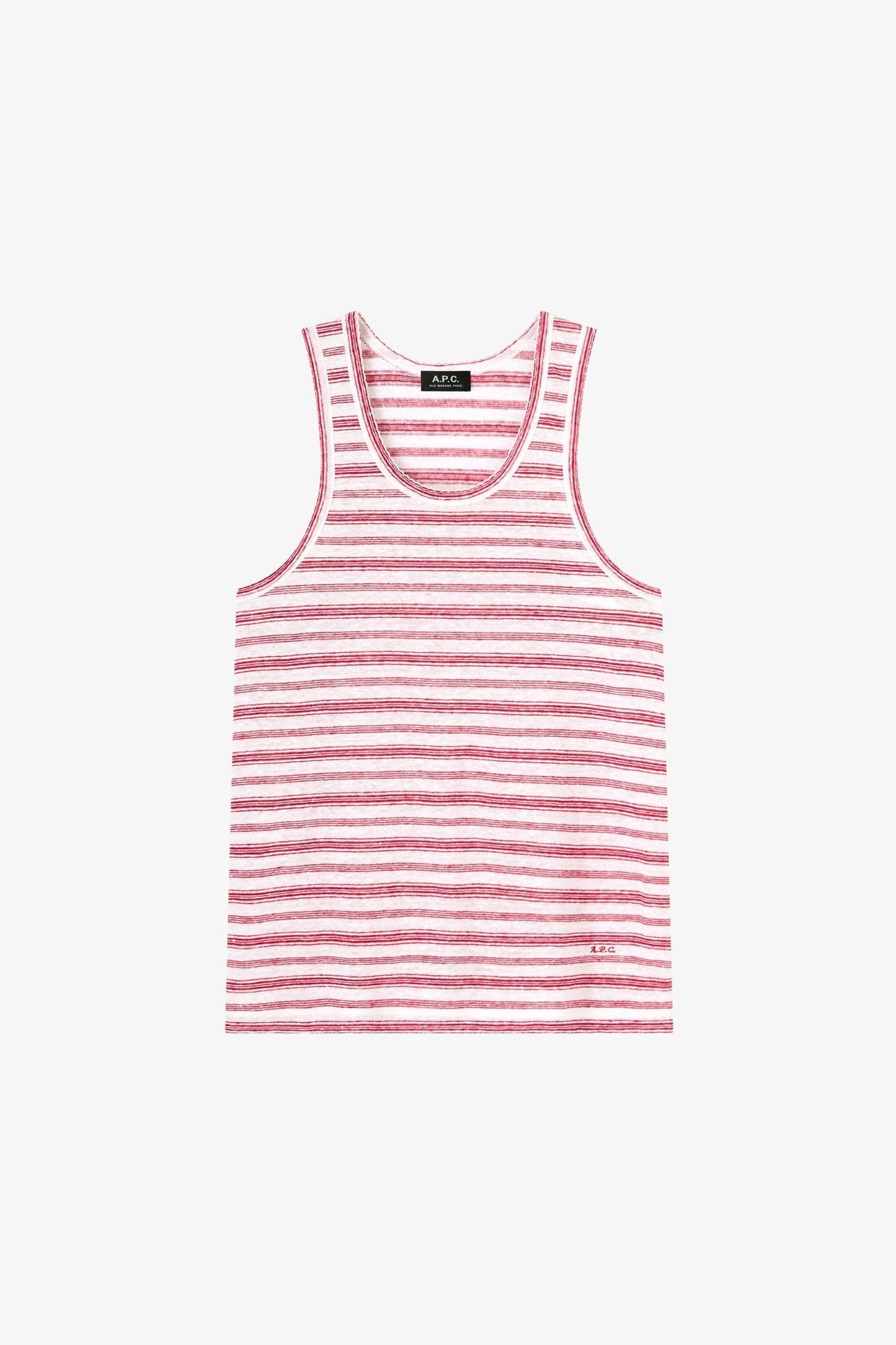 TOP LOOSE-FIT SLEEVELESS STRIPED RED 2