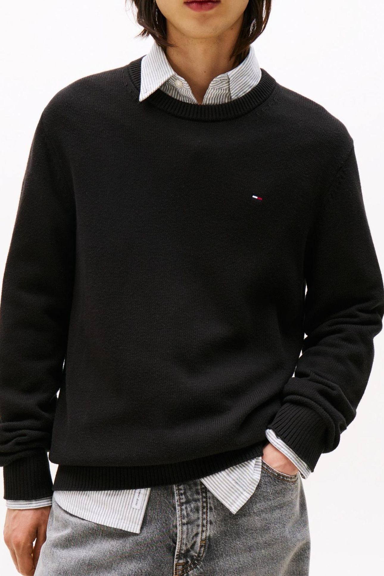TJM SLIM ESSENTIAL SWEATER BLACK 5