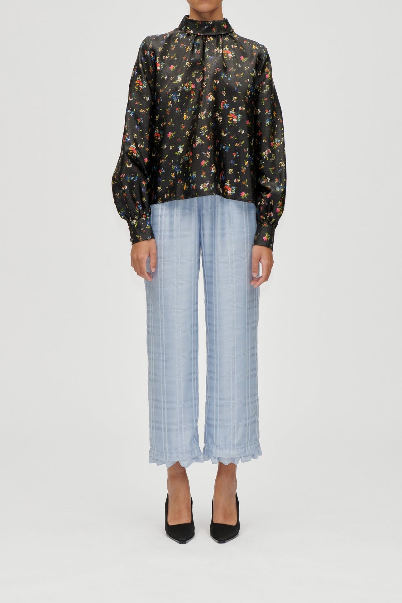 GATHERED LONG SLEEVE TOP MAGNOLIA GARDEN 1