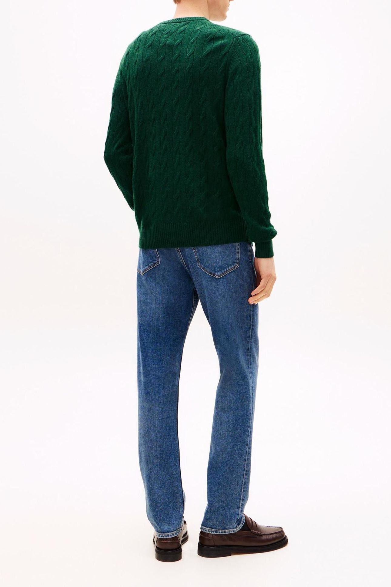 LAMBSWOOL BLEND CABLE ORNAMENTAL GREEN HEATHER 3
