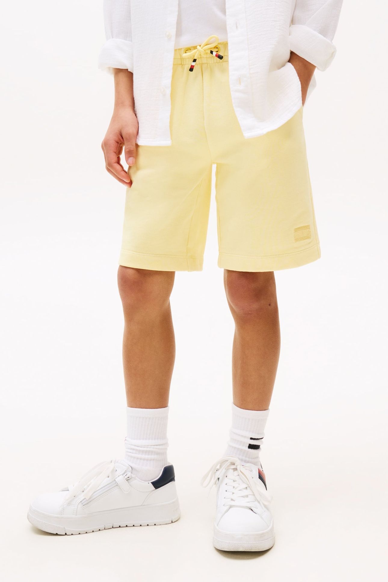 BOYS TONAL FLAG EMB SHORT CITRONELLA 1
