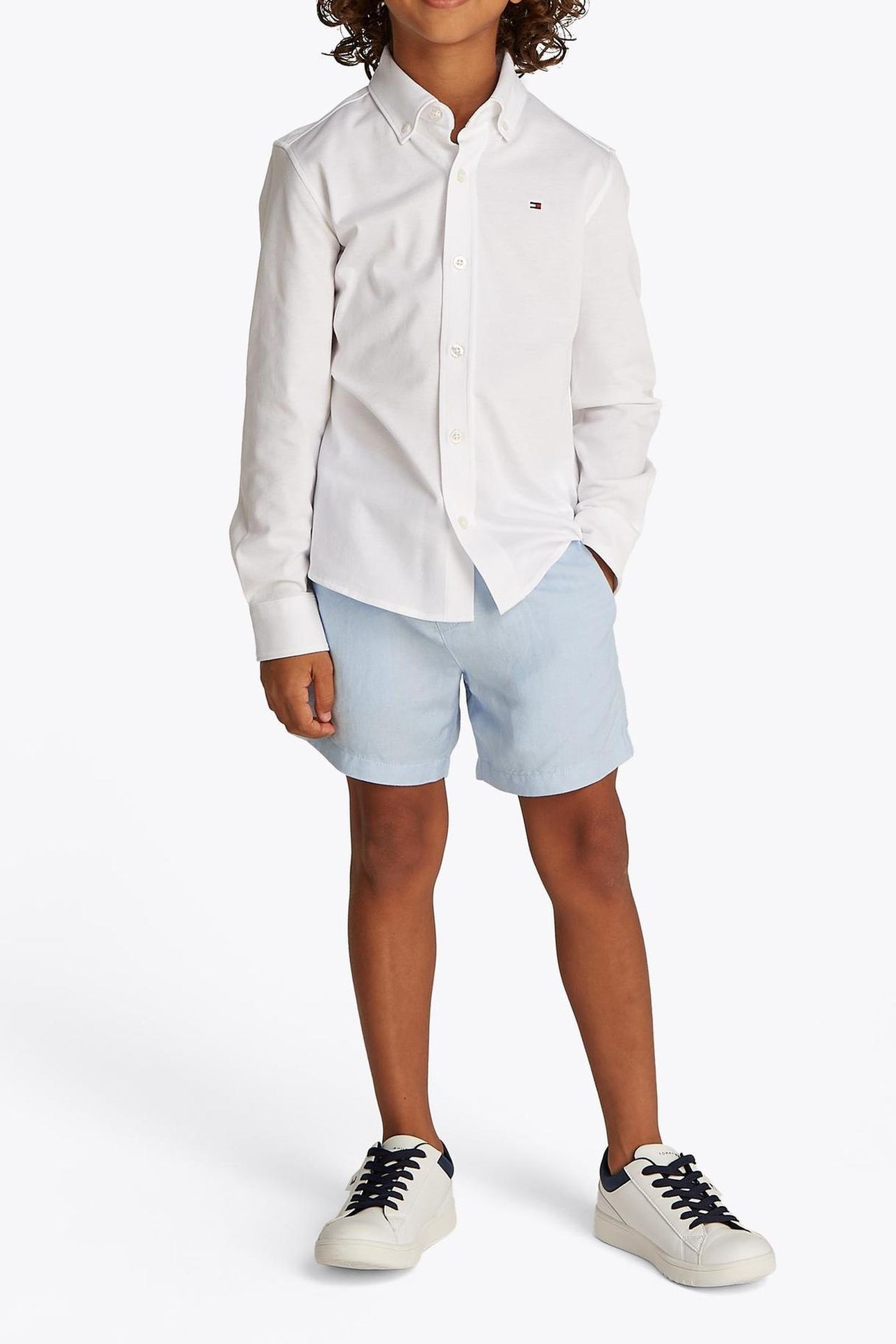 BOYS LINEN VISCOSE SHORT BREEZY BLUE 1