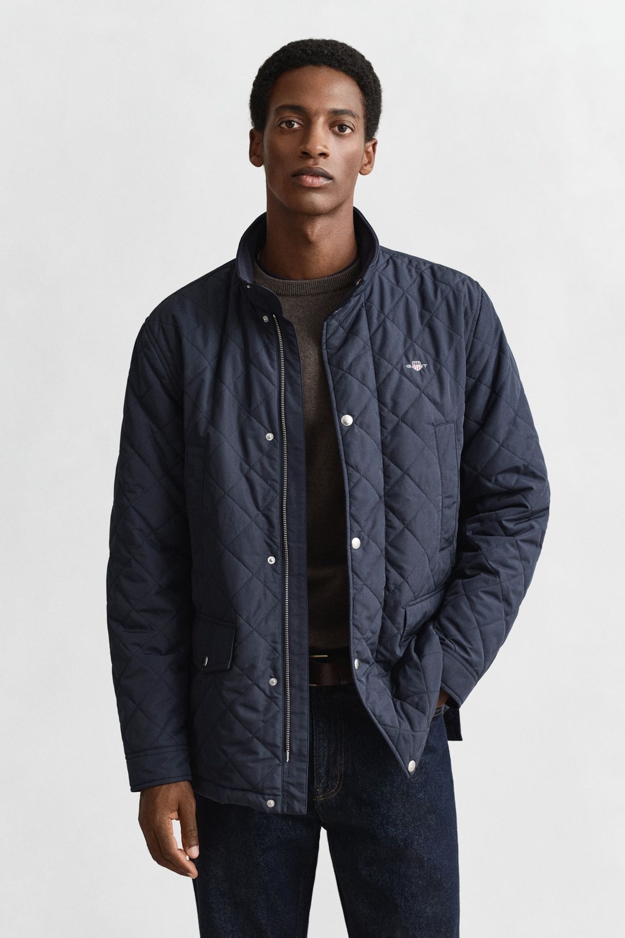 QUILTED WINDCHEATER MID JACKET EVENING BLUE 1