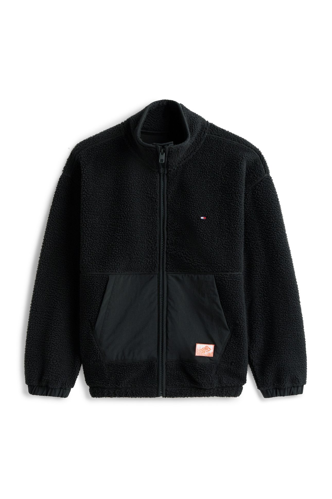 BOYS FABRIC MIX FLEECE ZIP BLACK 4