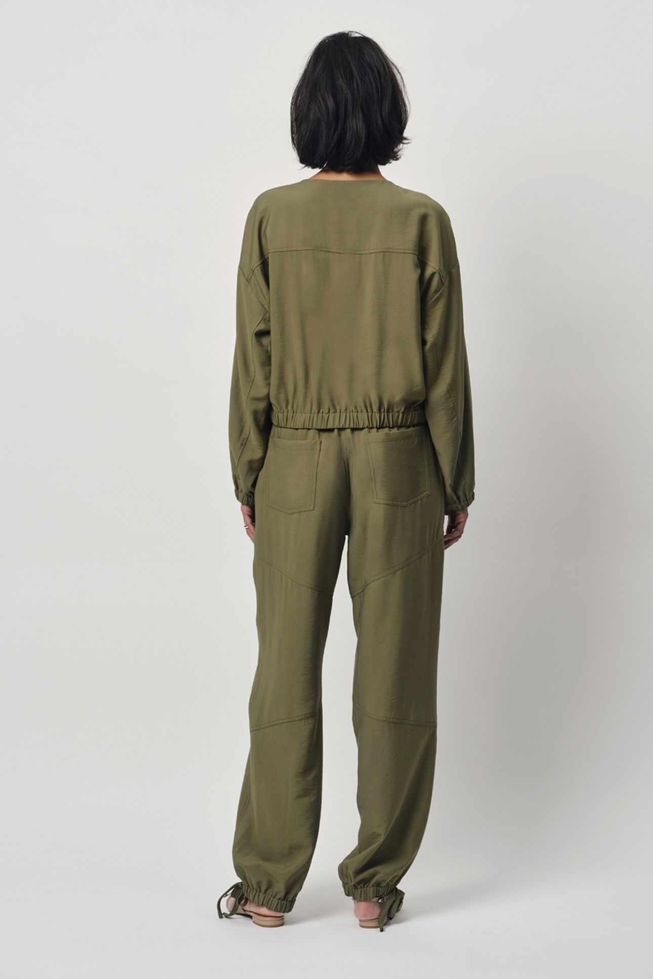 LENNY PAPERBAG PANTS OLIVE GLOW 4