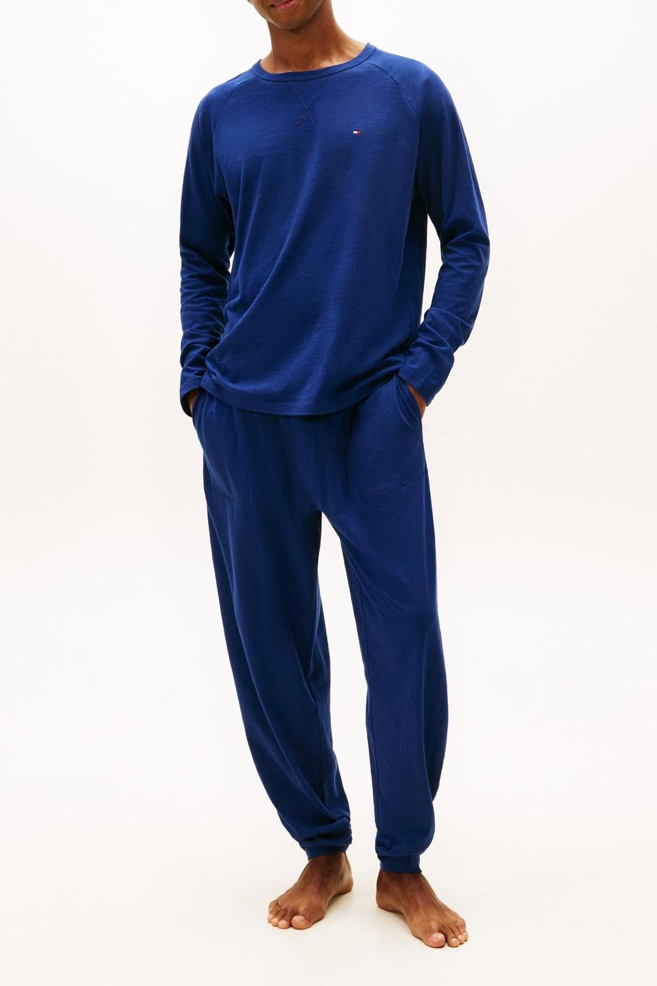 LS JERSEY PJ SET PREPPY NAVY 1