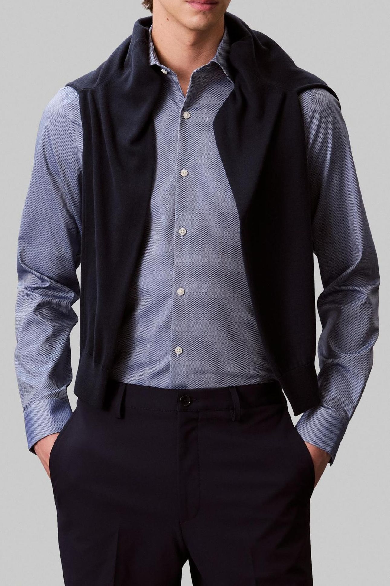 SLIM STR COLLAR SHIRT NAVY 4