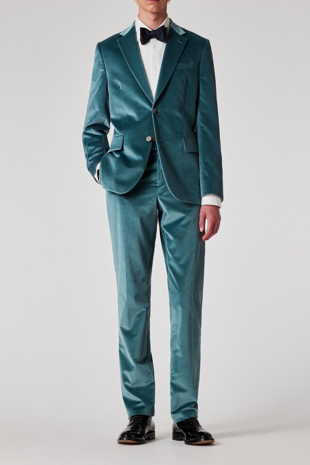 MENS TAILORED FIT 2 BUTTON JACKET GREYISH BLUE 2