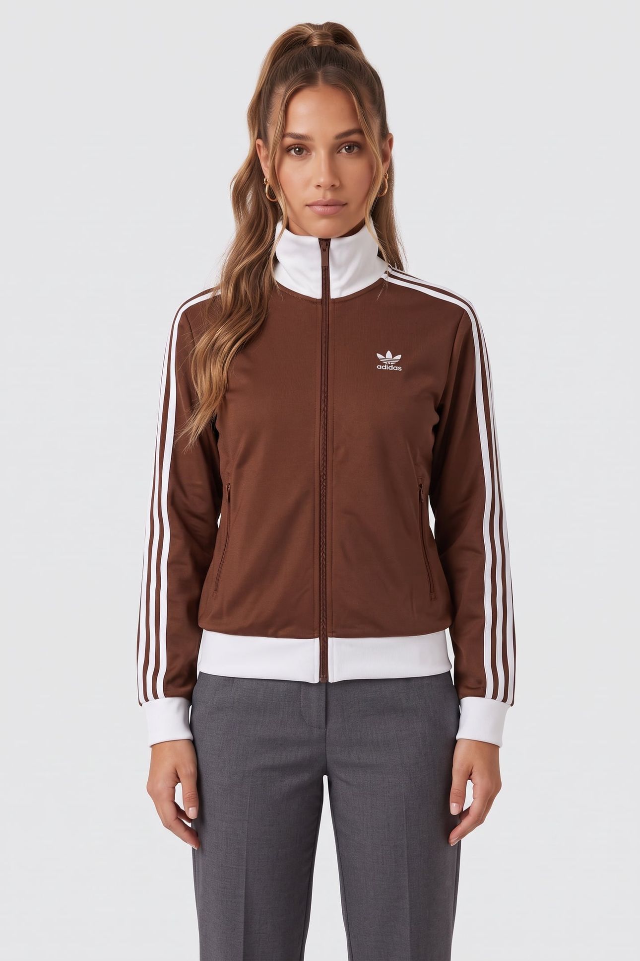 UNISEX CLASSIC TRACK TOP PRELOVED BROWN 2