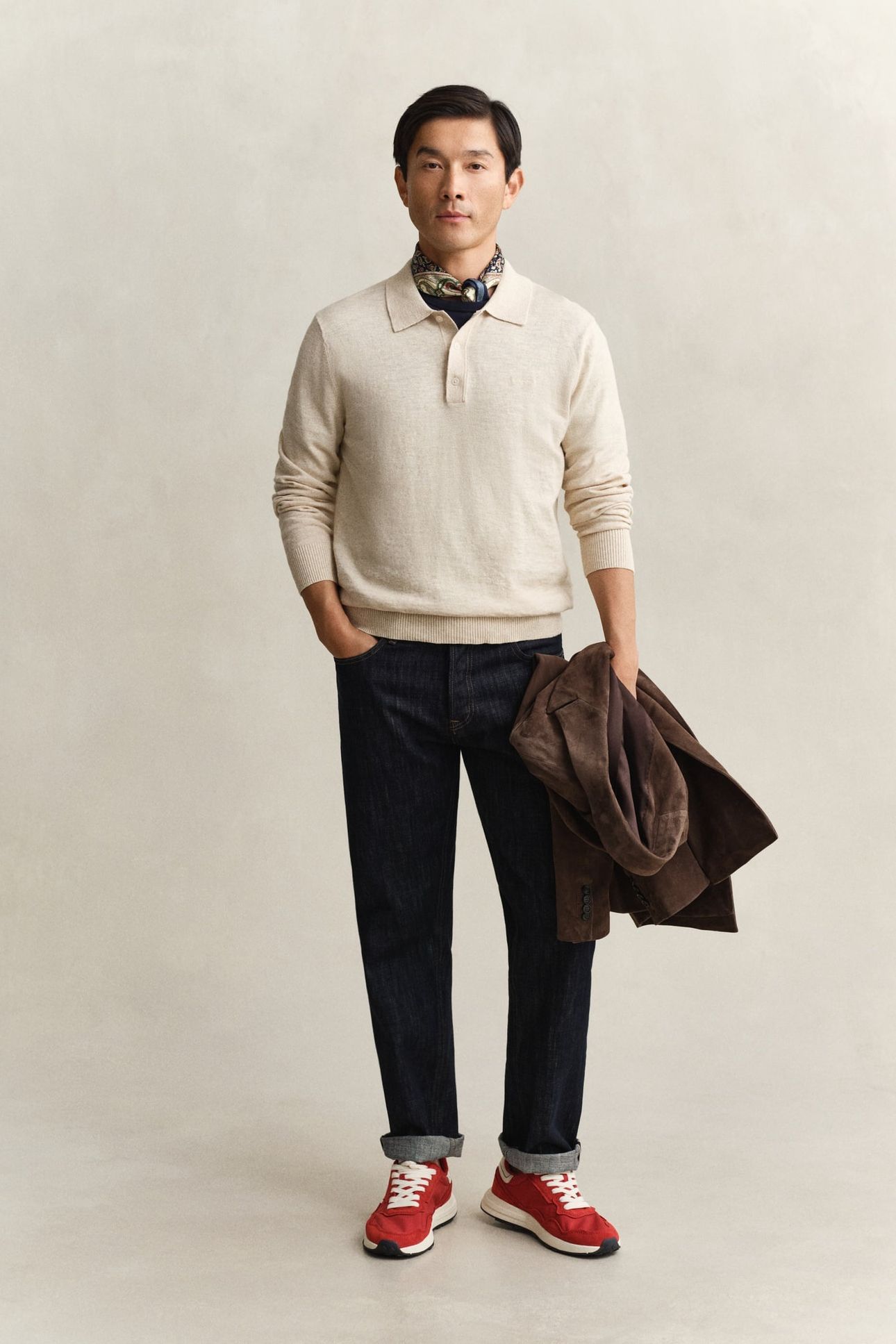 SLUB COTTON LINEN POLO SEED MELANGE 3