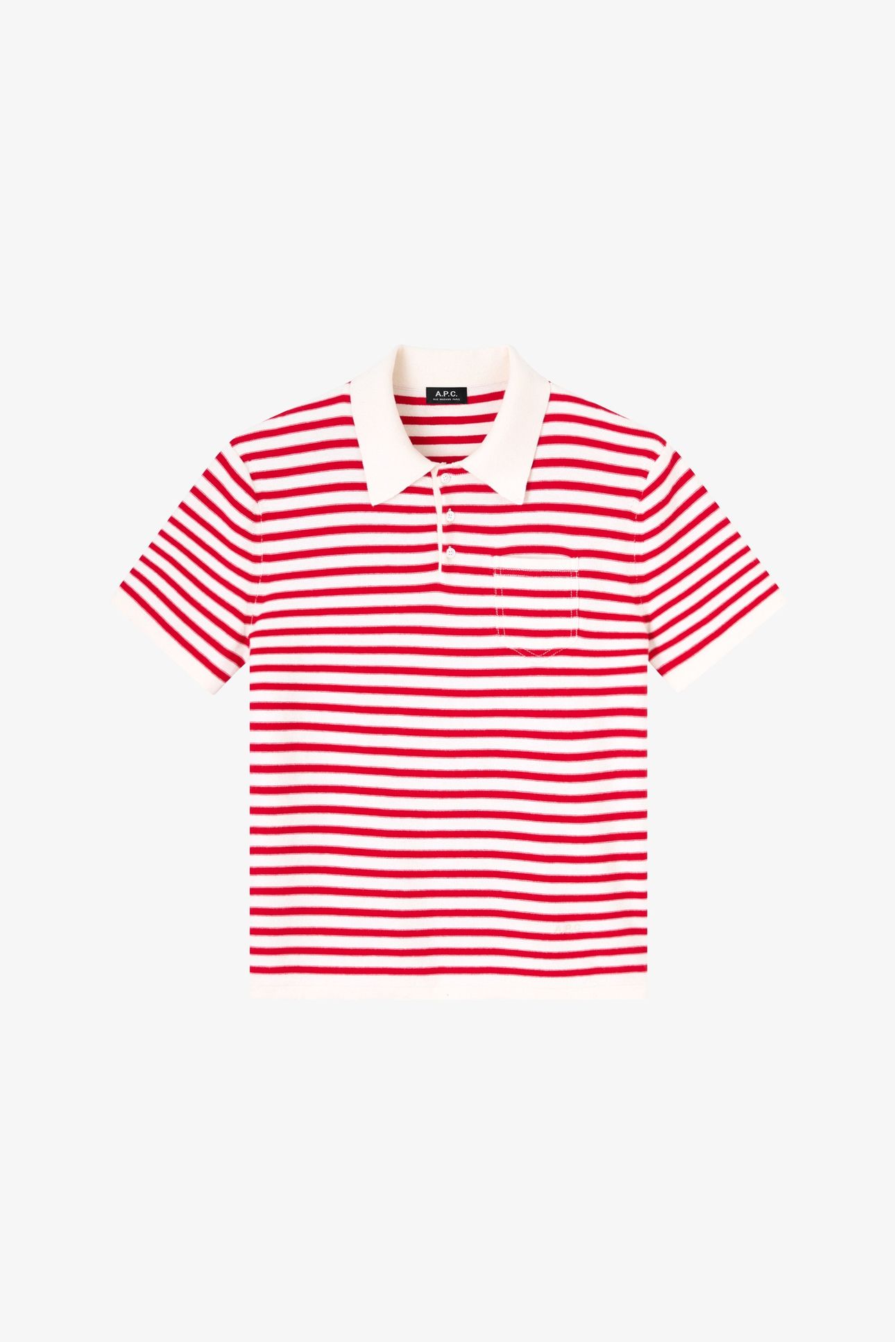 UNISEX POLO ECRU/RED 6