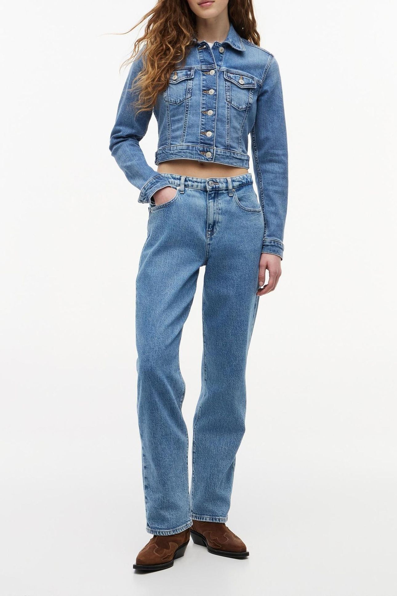 NEW SLIM TRUCKER JACKET DENIM MEDIUM 3