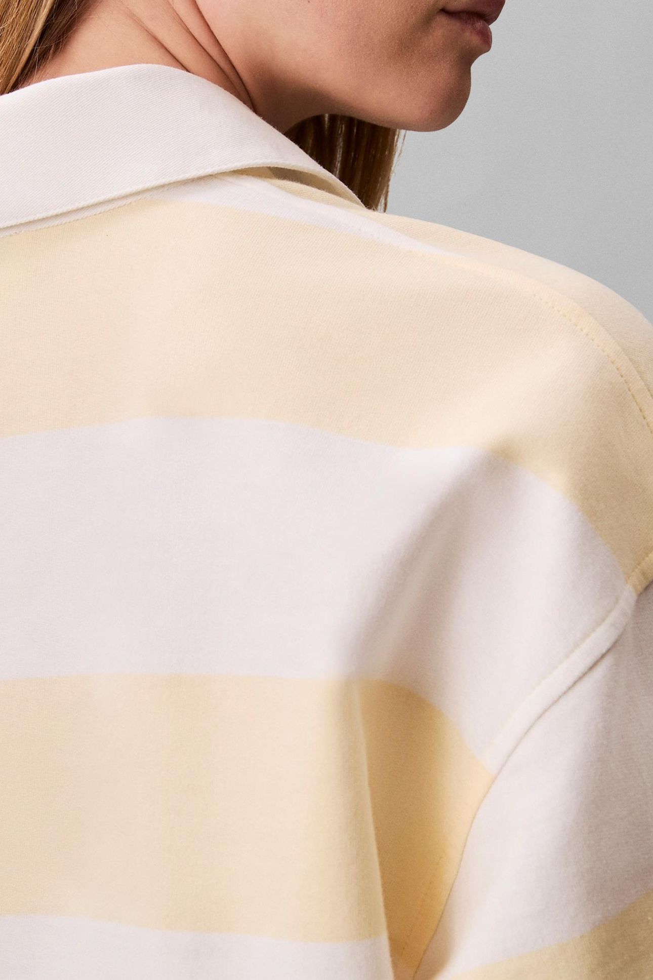 LS VARSITY STRIPE DRESS SNOW WHITE STRIPE 6