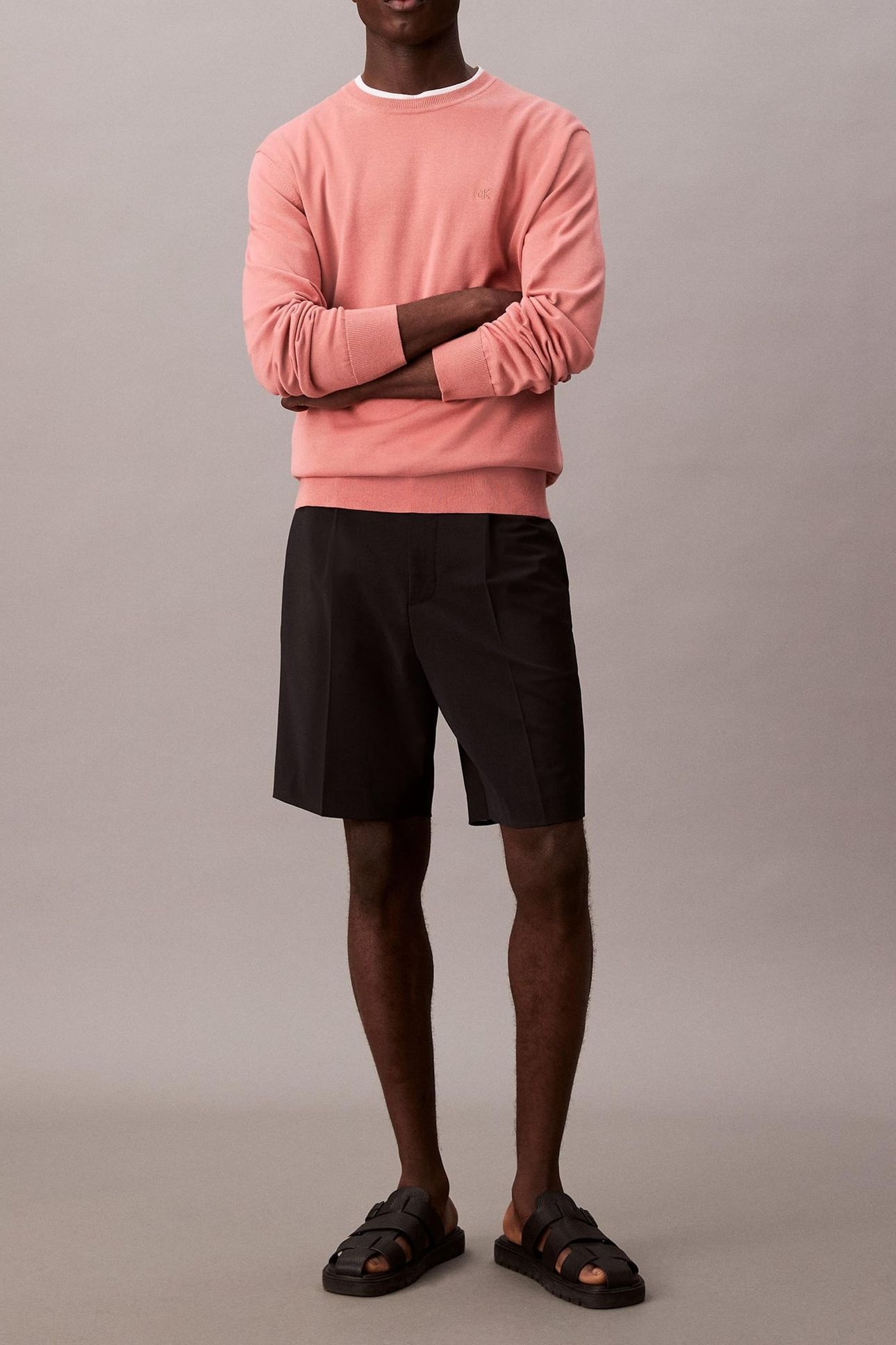 LS SUPIMA COTTON CREW SUNSET ROSE 3