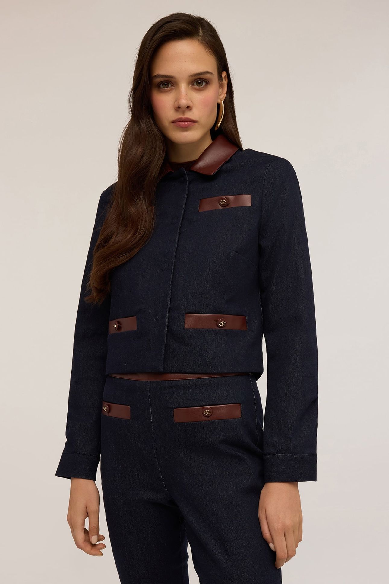 DENIM JACKET WITH INSERTS BLUE 2