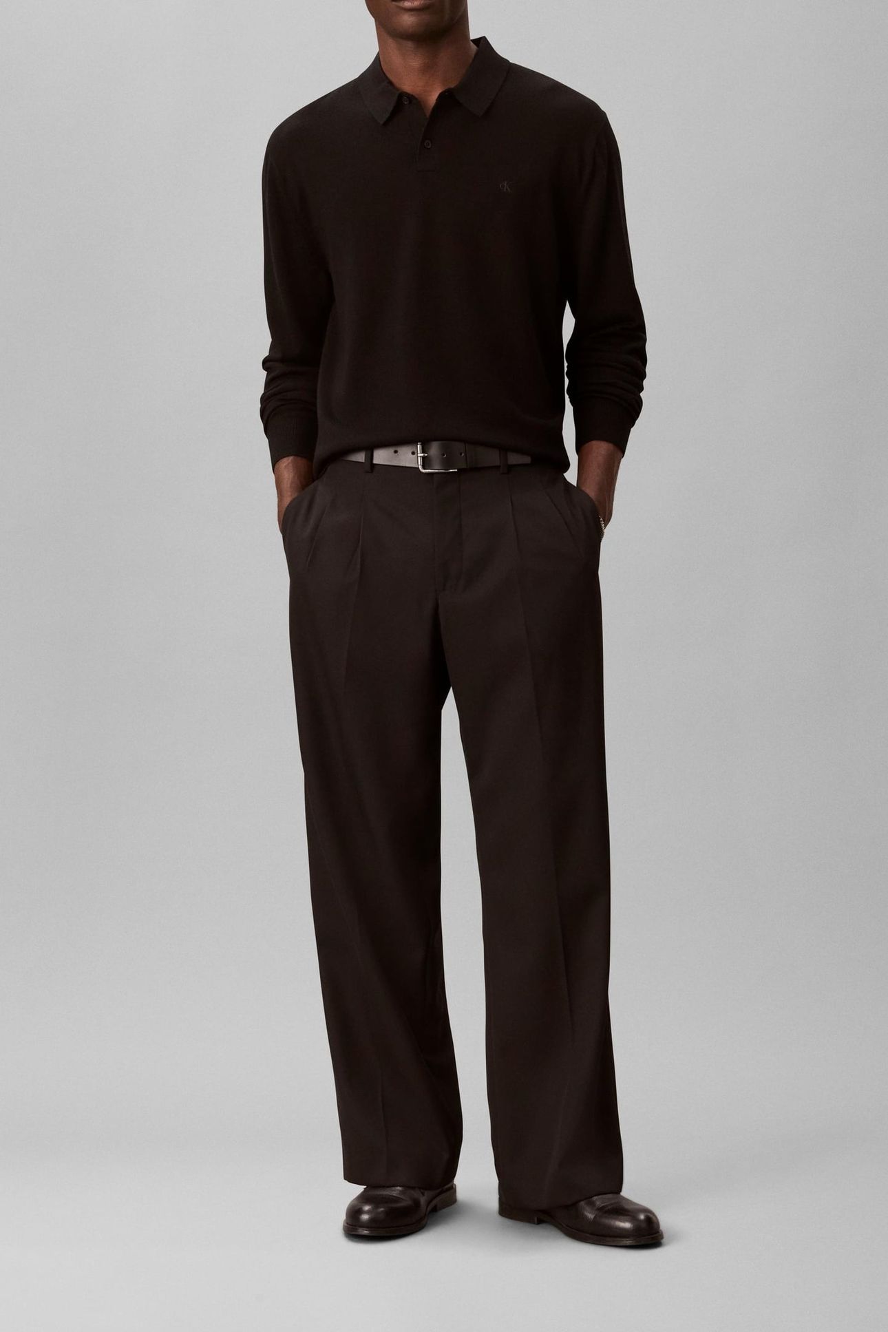 LS 100% MERINO POLO BLACK 3