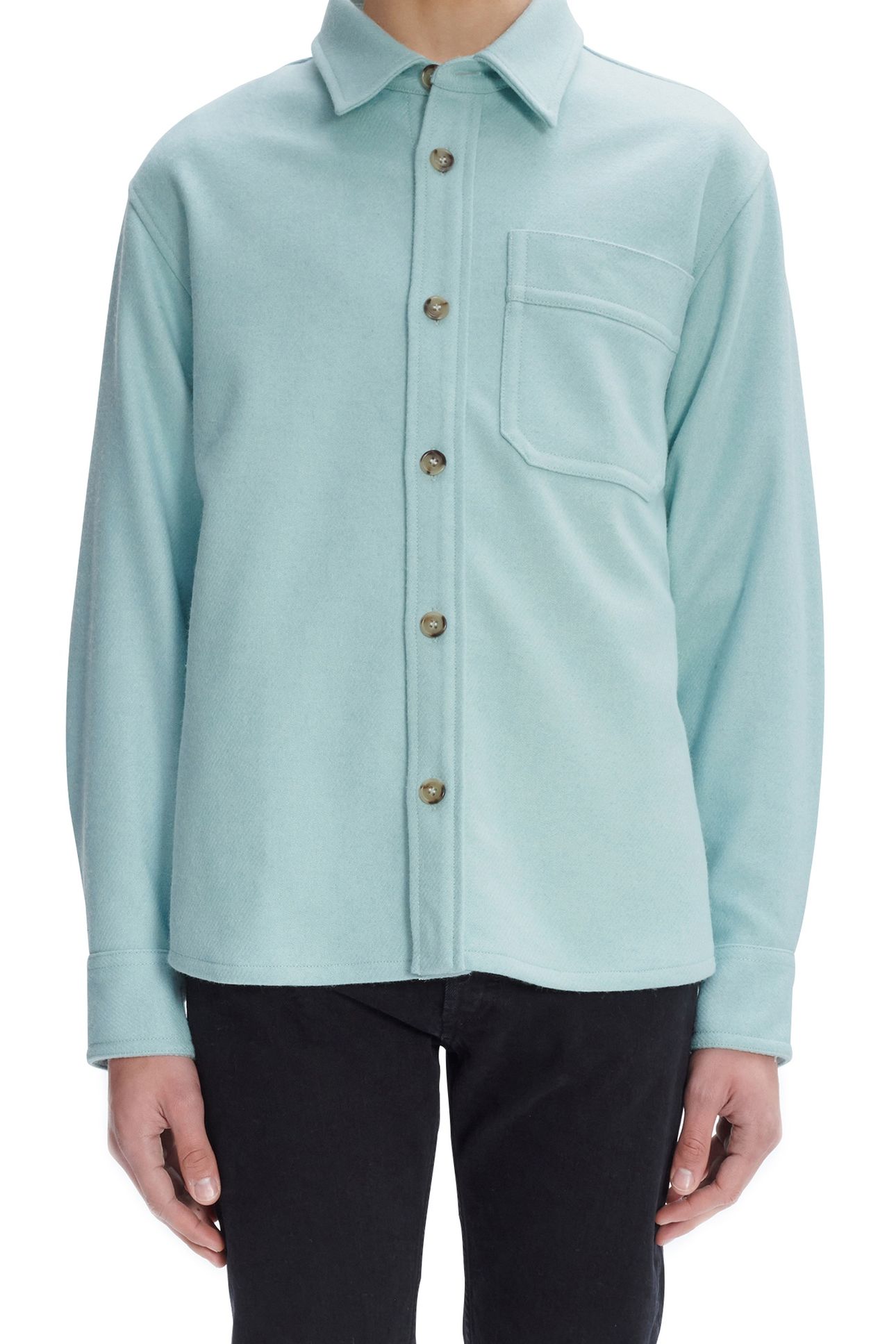 UNISEX OVERSHIRT BASILE HEATHERED TURQUOISE 1