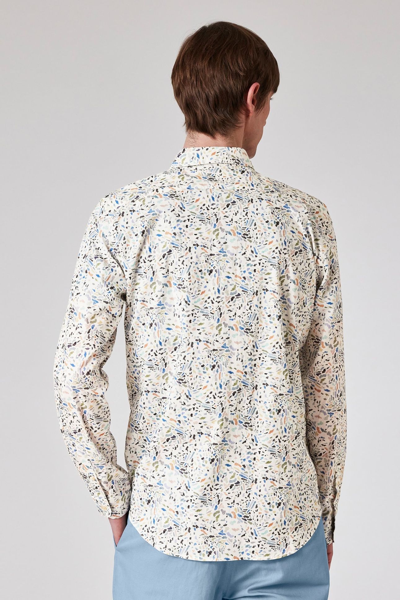 MENS LS TAILORED FIT SHIRT OFF WHITE 3