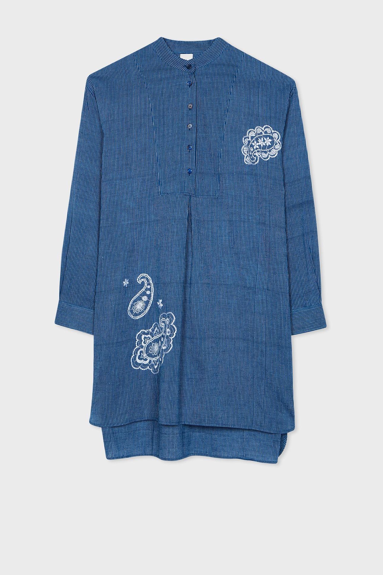 WOMEN KAFTAN STRPE PAISLY NAVY 1