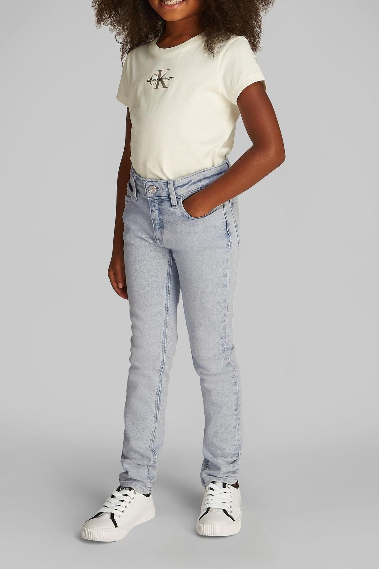 GIRLS MID RISE SKINNY CLEAN SKY BLUE 1