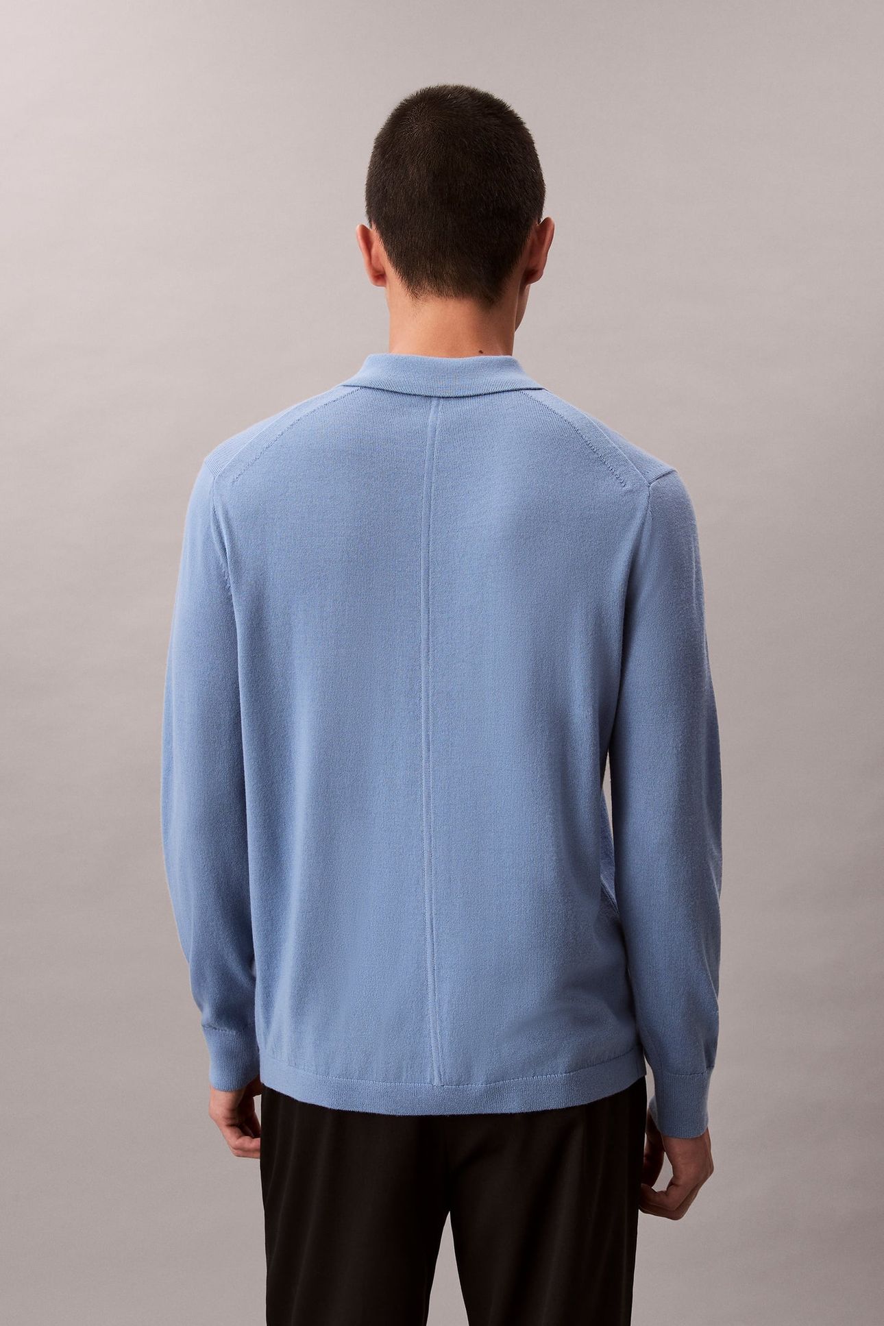 LS 100% MERINO POLO TRACK BLUE 2