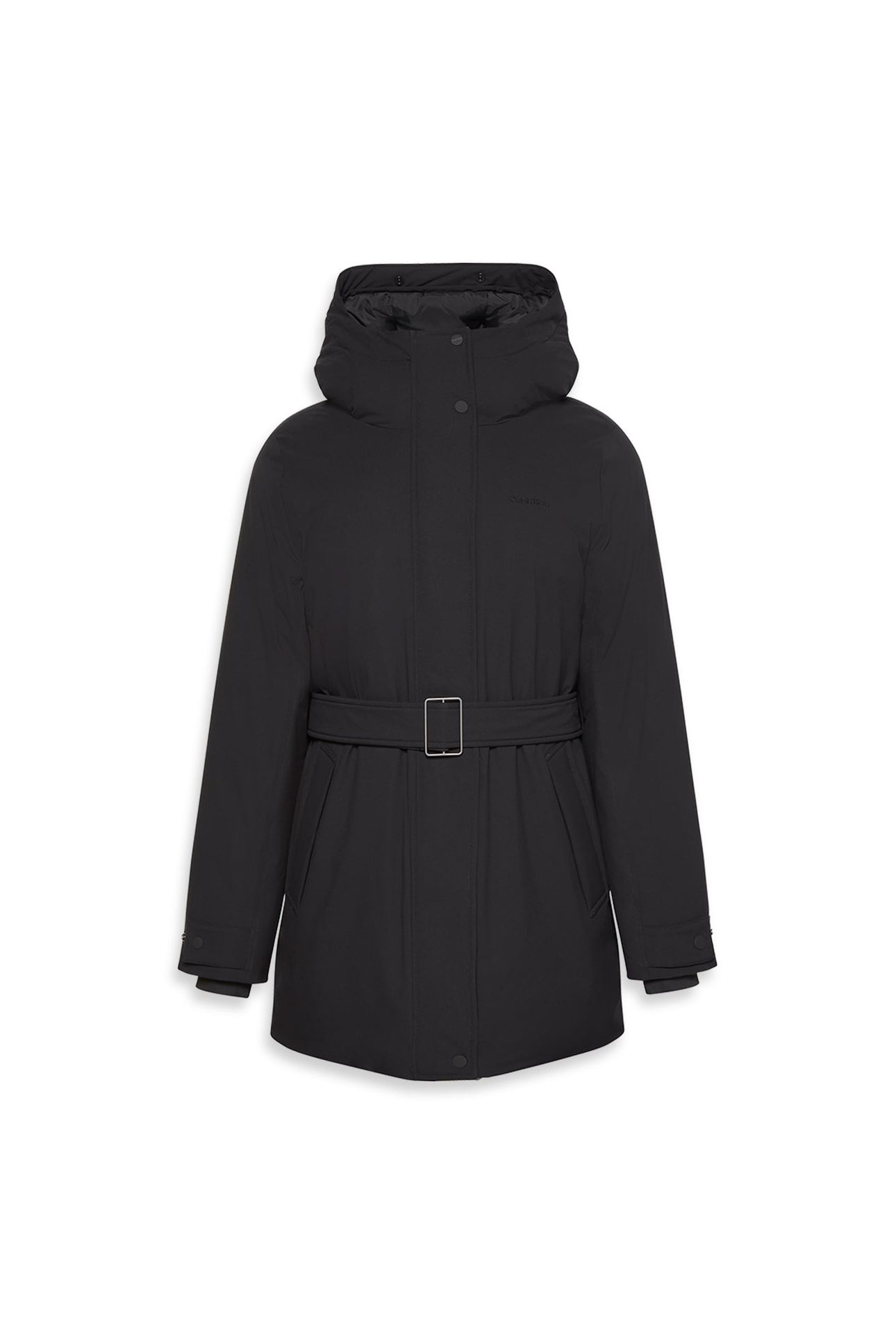 BELTED MATTE QUILTED COAT BLACK 4