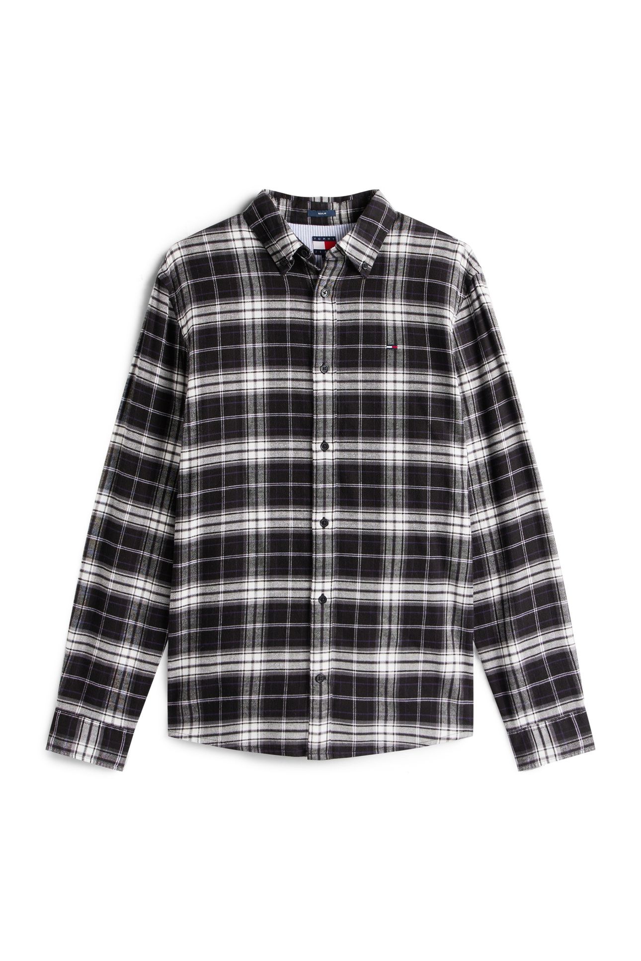 TJM REG FLANNEL CHECKED SHIRT BLACK/BIG CHECK 4