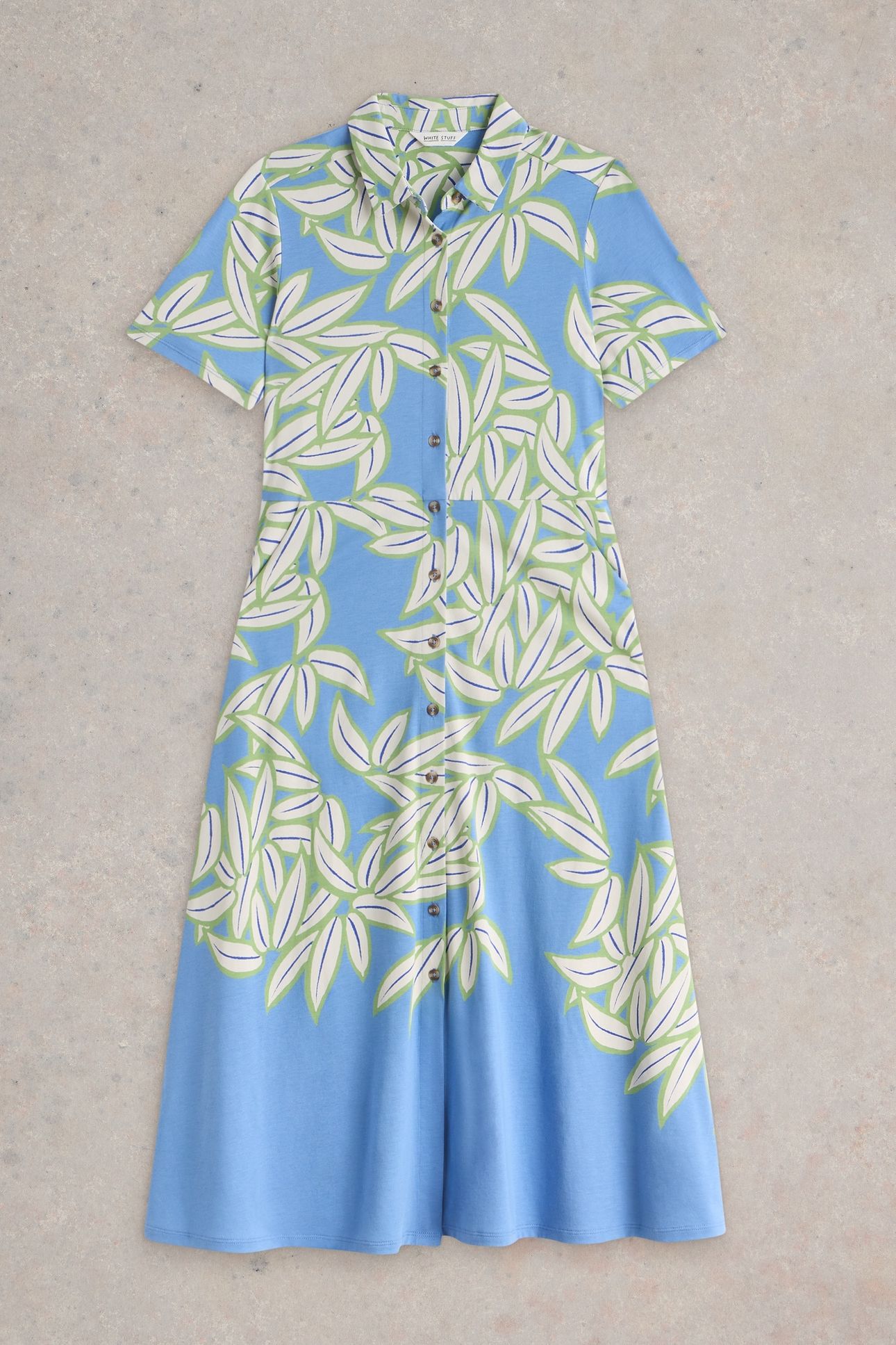 RUA JERSEY SHIRT DRESS BLUE PRINT 4