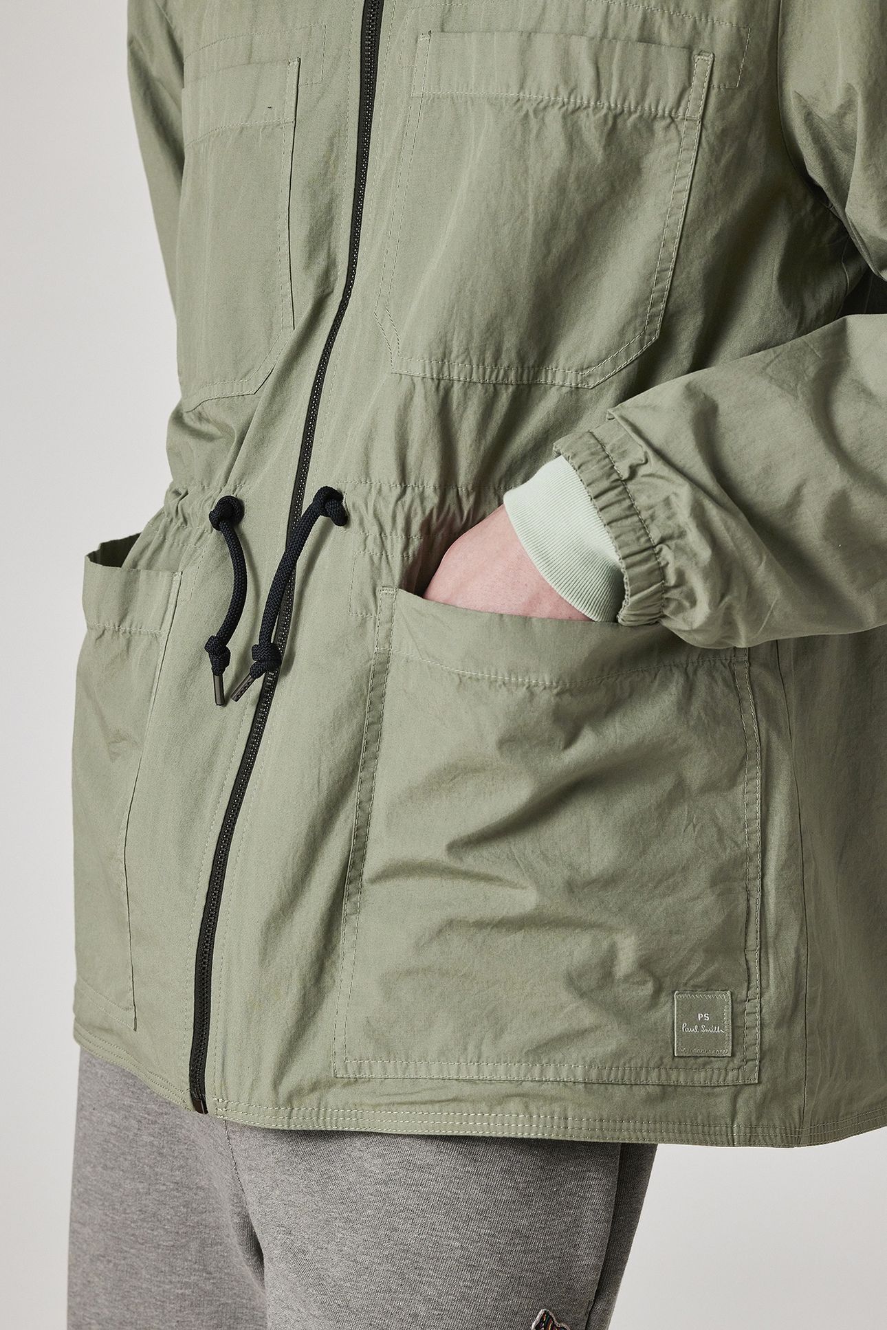 MENS REVERSIBLE HOODED JACKET LT GREYISH GREEN 8