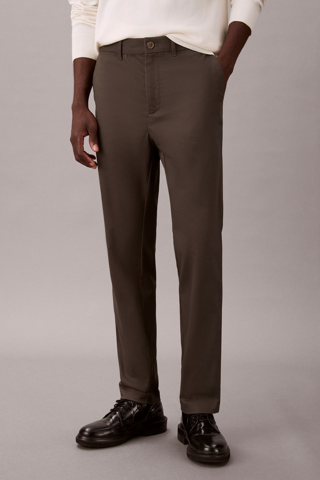 SLIM TAPERED SATEEN BELUGA 1