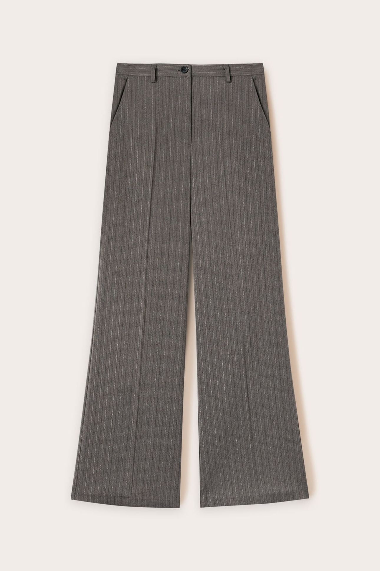 PINSTRIPED PALAZZO PANTS WITH LUREX GREY 4