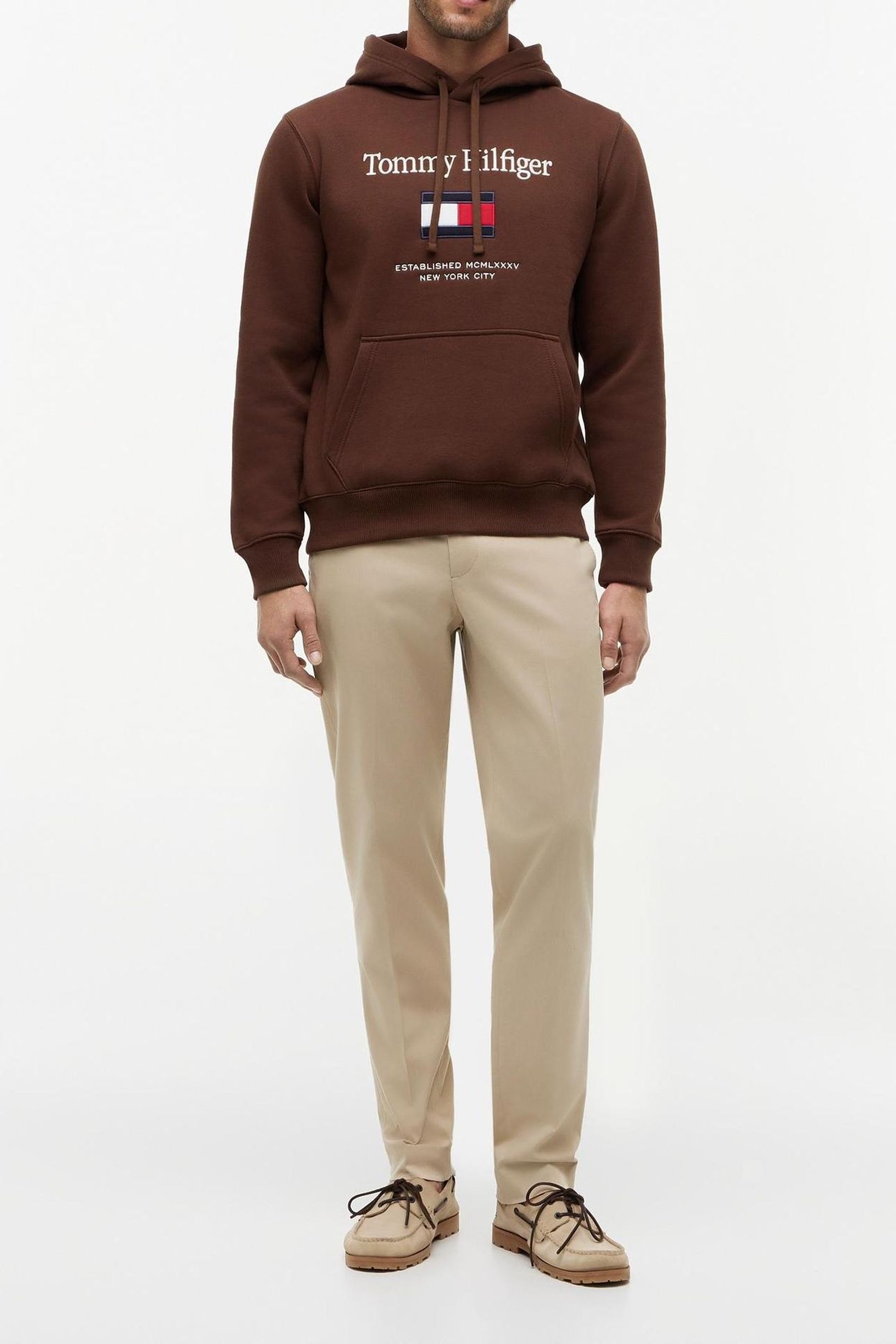 TOMMY EMBRO FLAG HOODIE LEGACY BROWN 4
