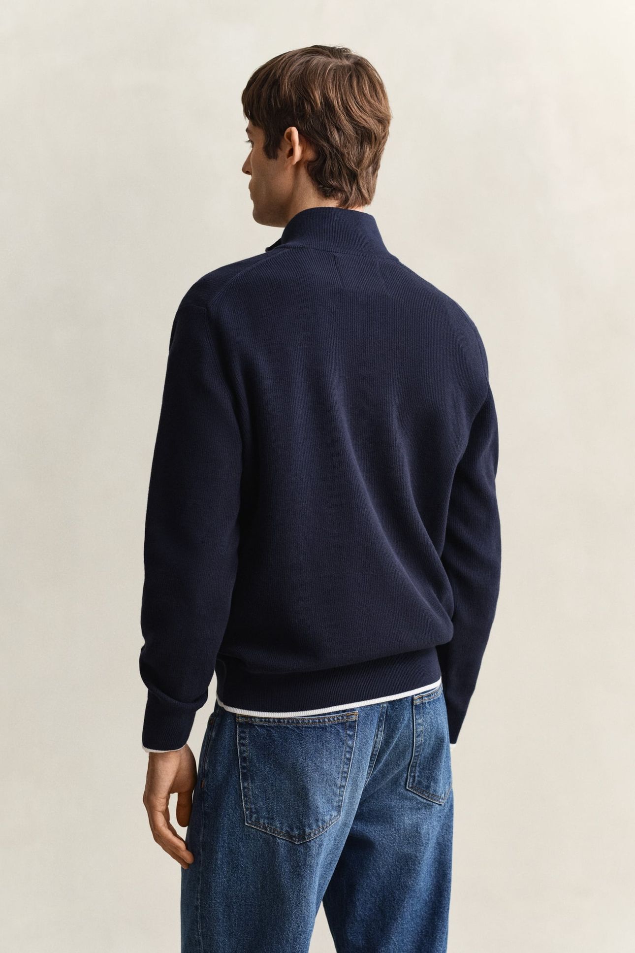 COTTON RIB HALF ZIP EVENING BLUE 2