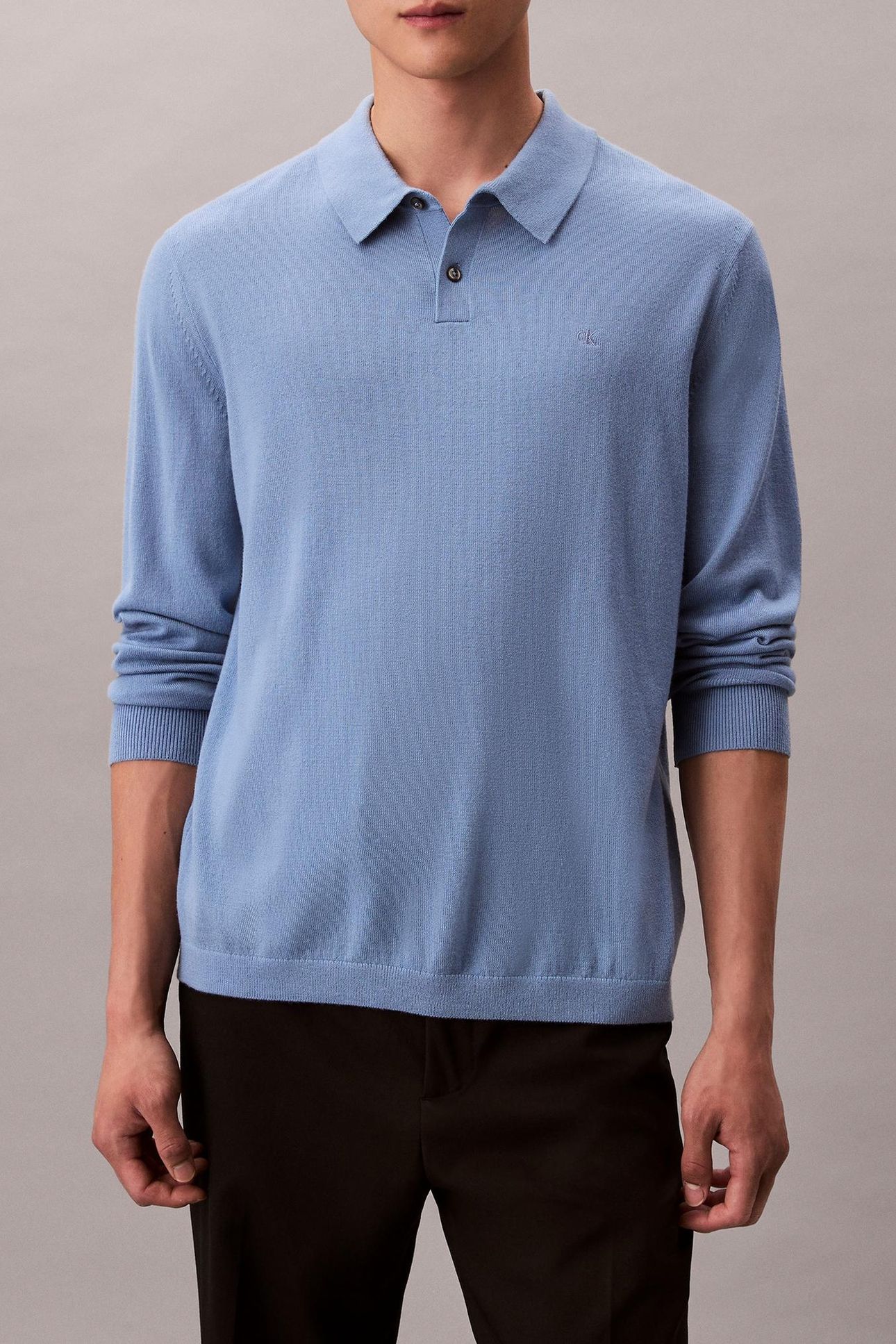 LS 100% MERINO POLO TRACK BLUE 1