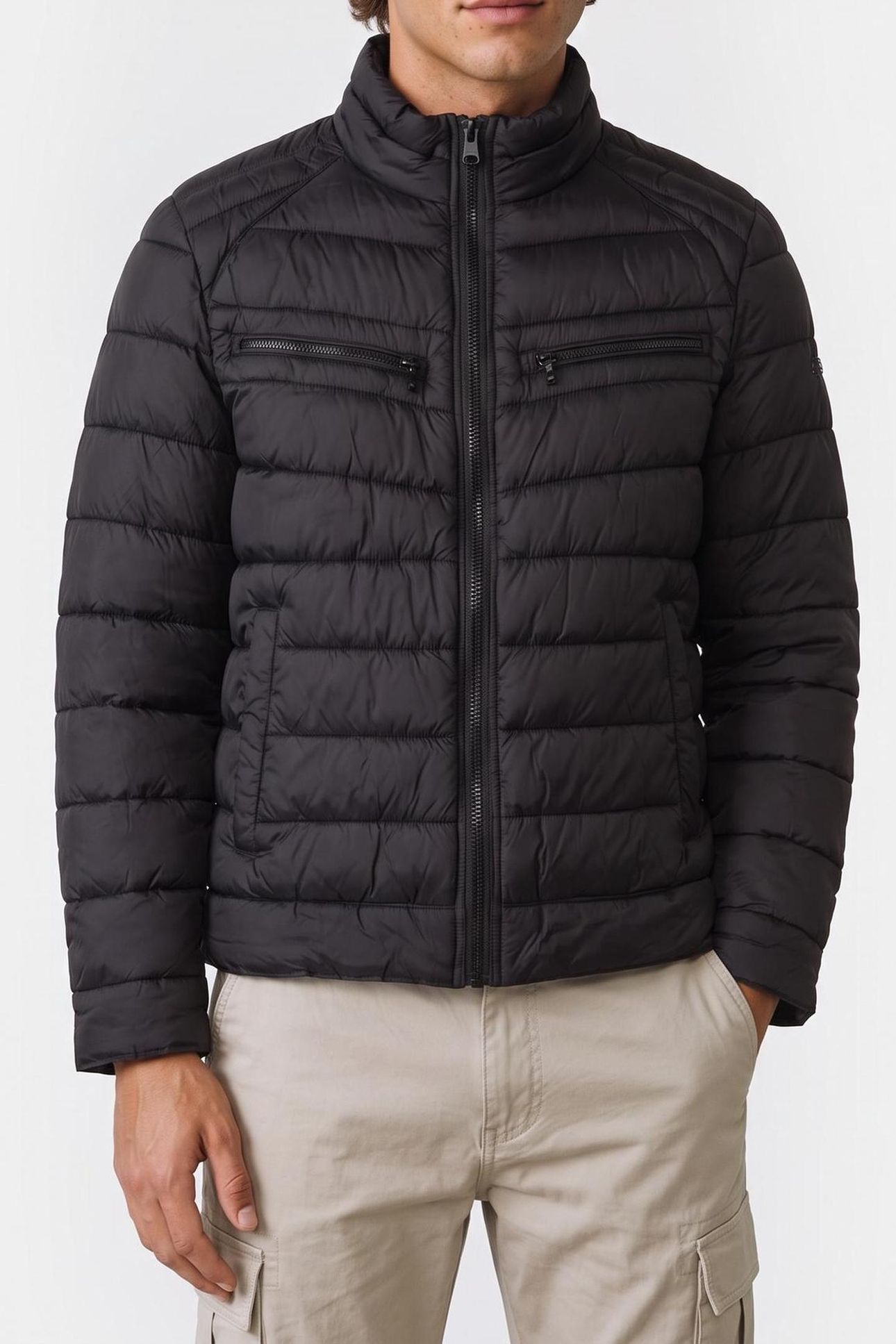 NON HOODED PACKABLE BLACK 1