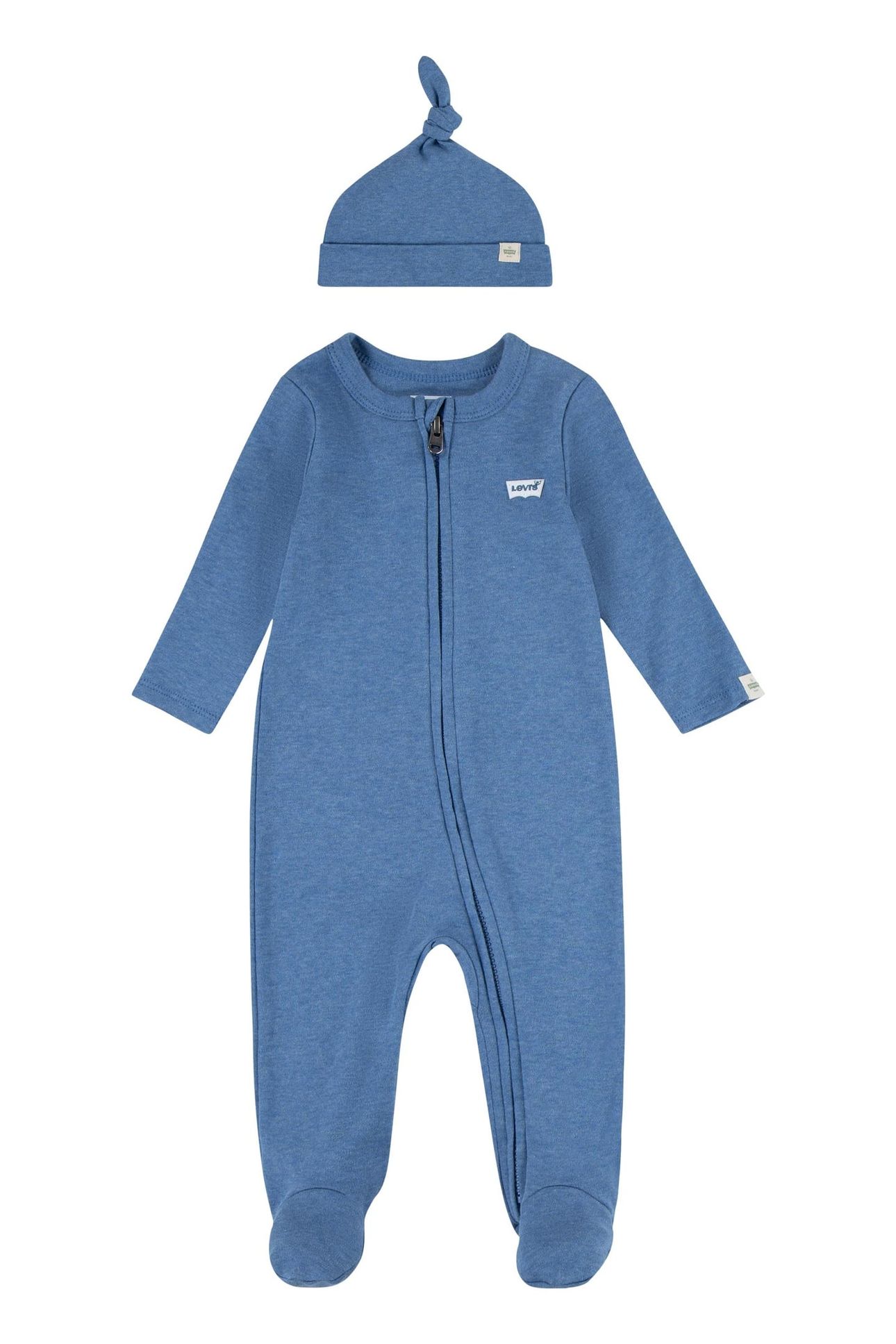 UNISEX FOOTED COVERALL & HAT SET ATLANTICHEATHER 1