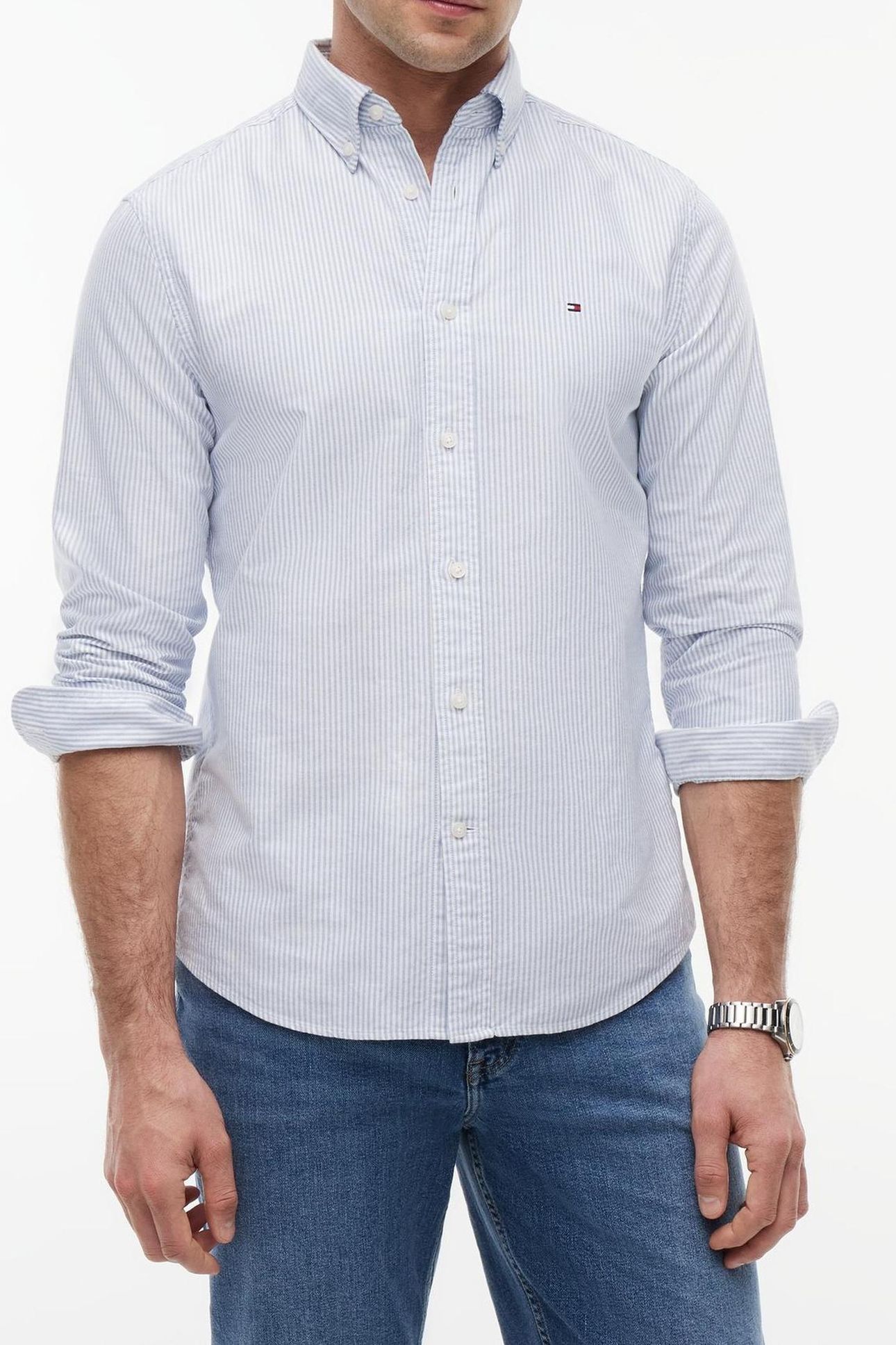 HERITAGE OXFORD STRIPE SHIRT BLUE/WHITE 1